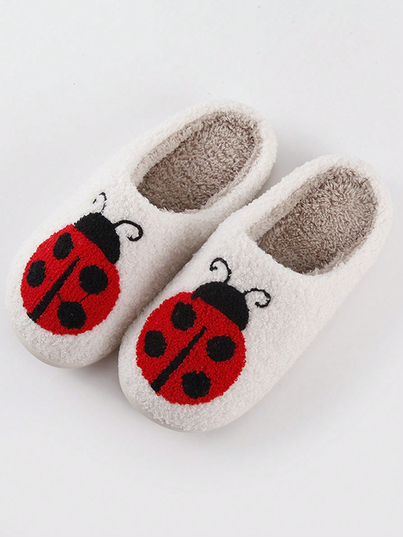 New Warm Winter Couple Thicken Plush Soft Bottom Beetle Design Slippers, Non-Slip Cute