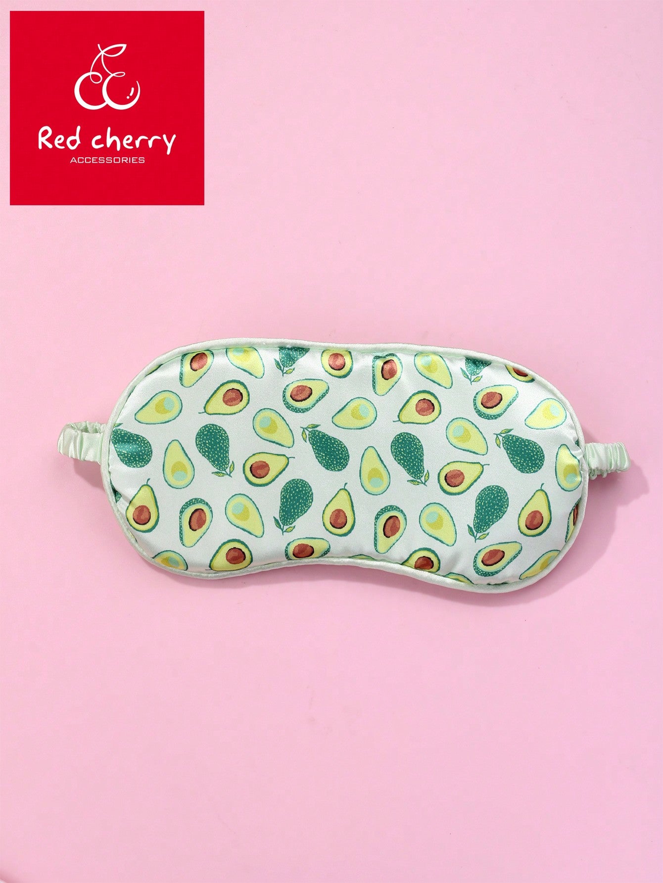 1pc Girls' Elastic Polyester Fabric Sleep Eye Mask With Avocado Pattern, Cute And Comfortable For Daily Rest