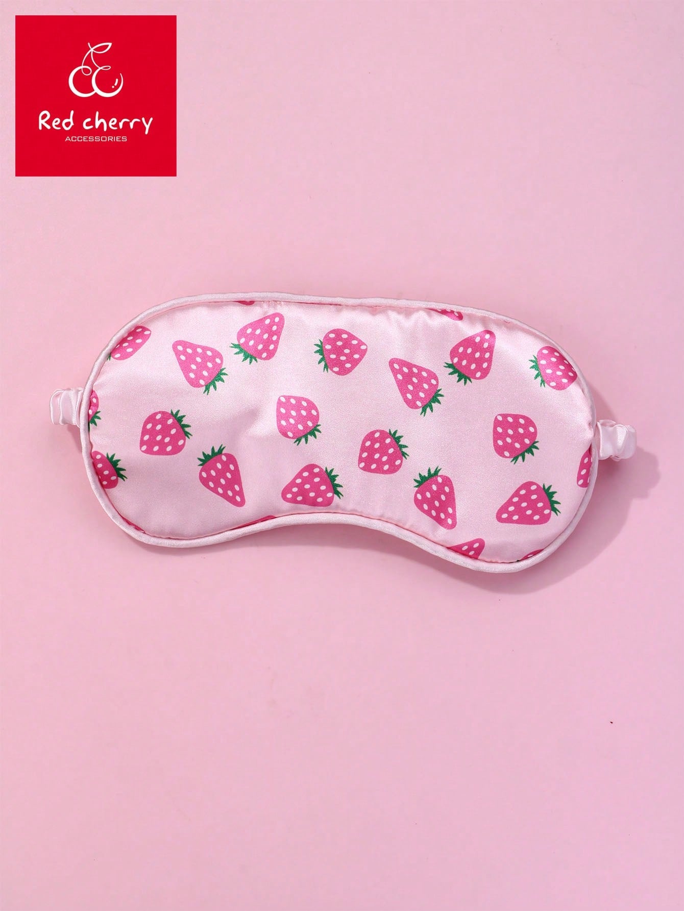 1pc Girl's Spandex Fabric Strawberry Pattern Printed Cute Elastic Band Sleep Eye Mask, Perfect For Daily Relaxation