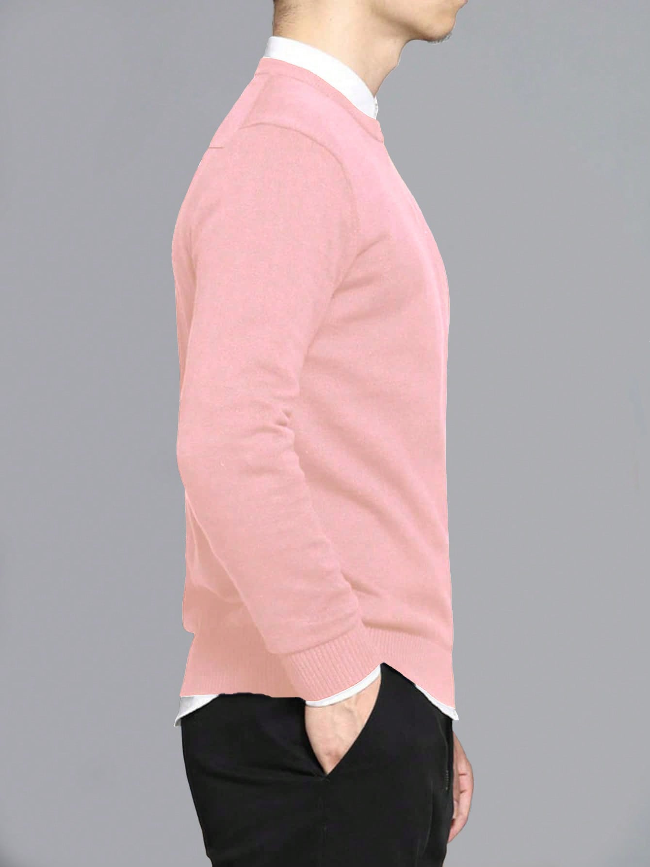 Men Solid Round Neck Sweater