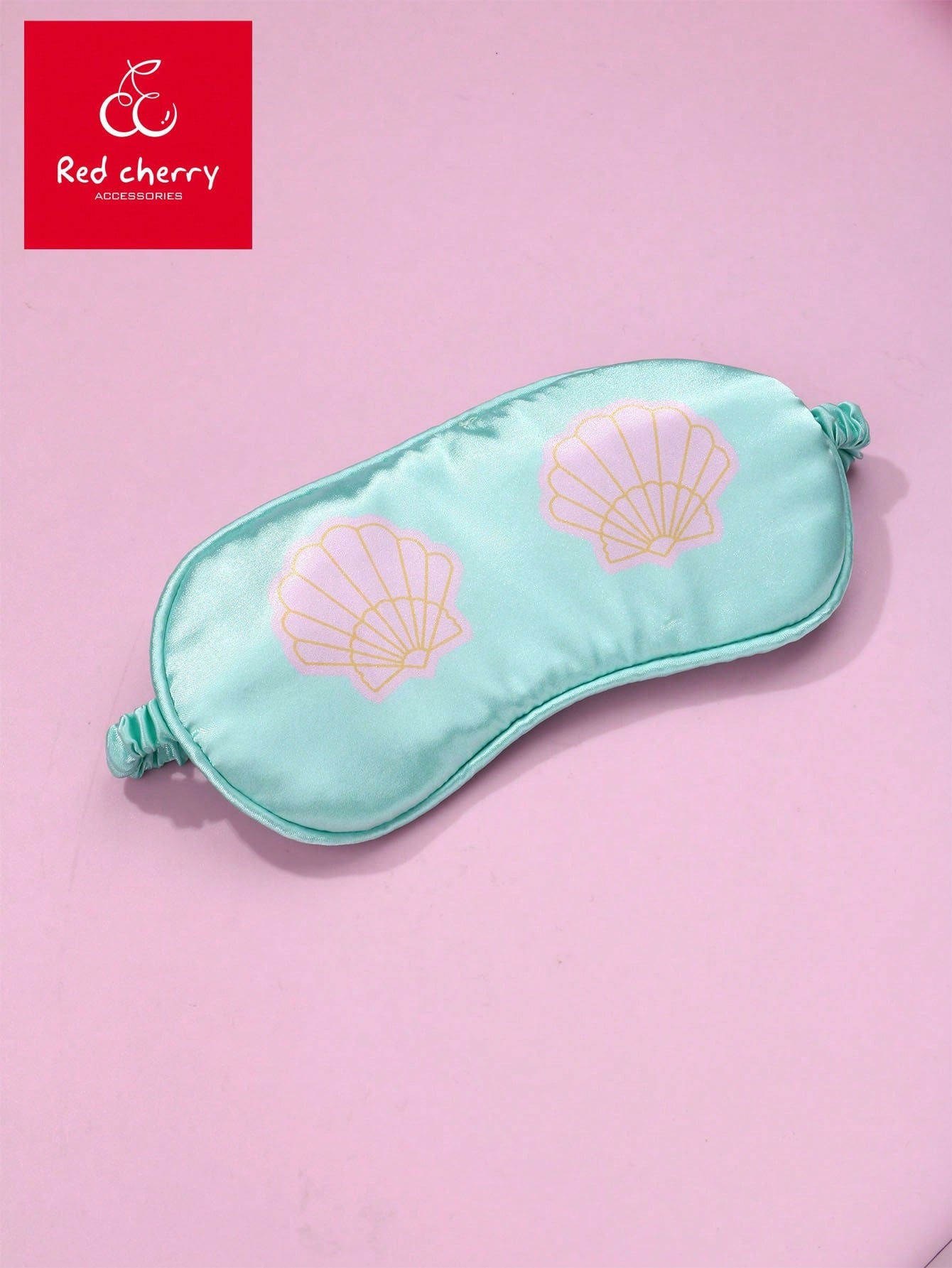 1pc Elastic Polyester Fabric Fan Pattern Printed Cute Eye Mask With Elastic Band For Daily Rest