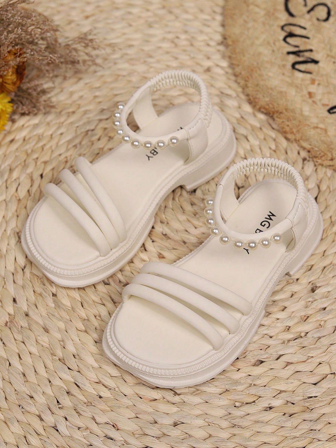 Girls' Korean Style Casual PU Roman Sandals, New Arrival Soft Sole Fashionable Open Toe Slip-Resistant Beach Shoes, Suitable For Summer Holidays