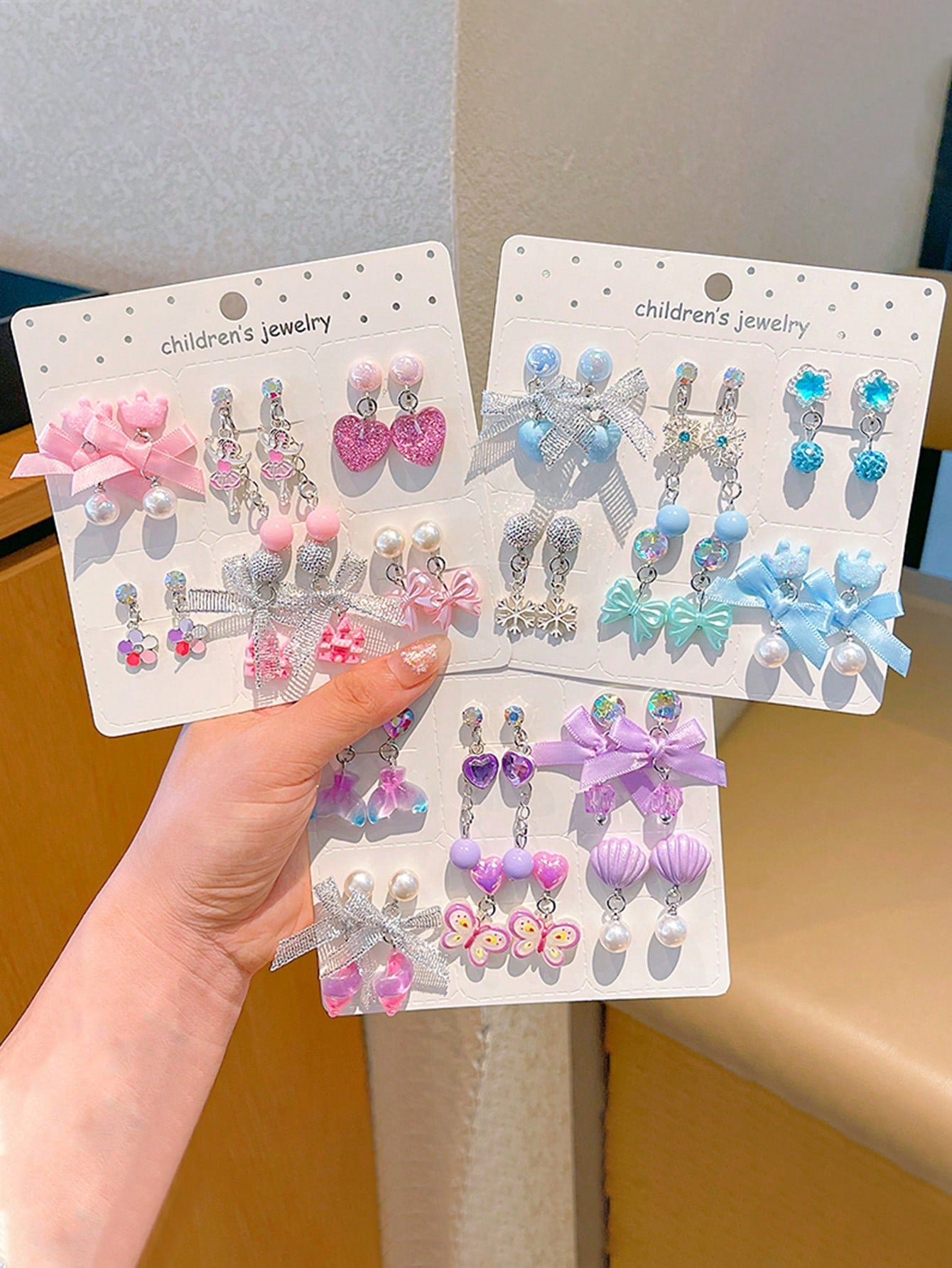 12pcs/Pack Cute Colorful Clip-On Earrings For Kids, No Piercing Needed