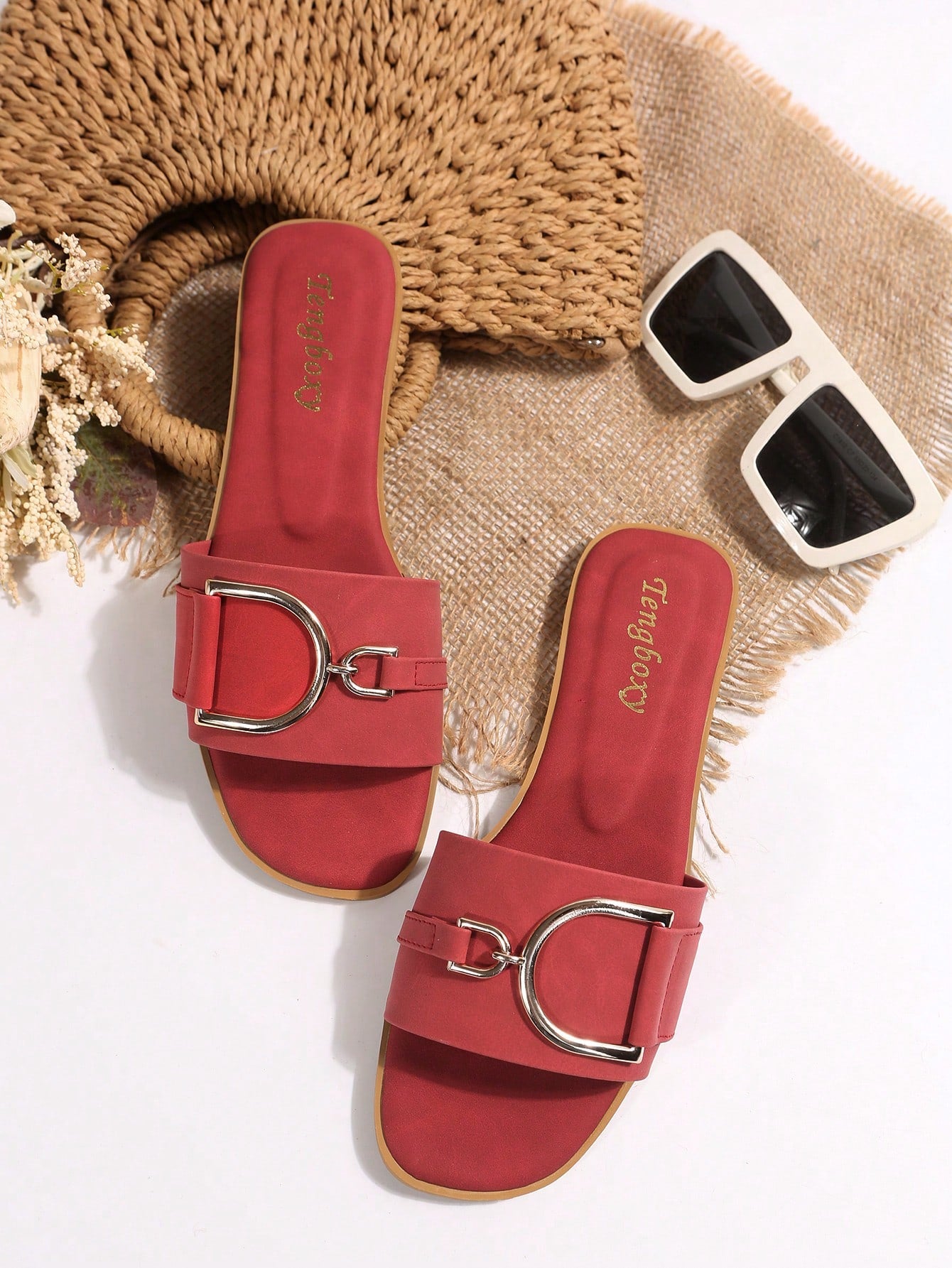 Women's Fashionable Flat Sandals, Casual Summer Shoes With Stylish Buckle