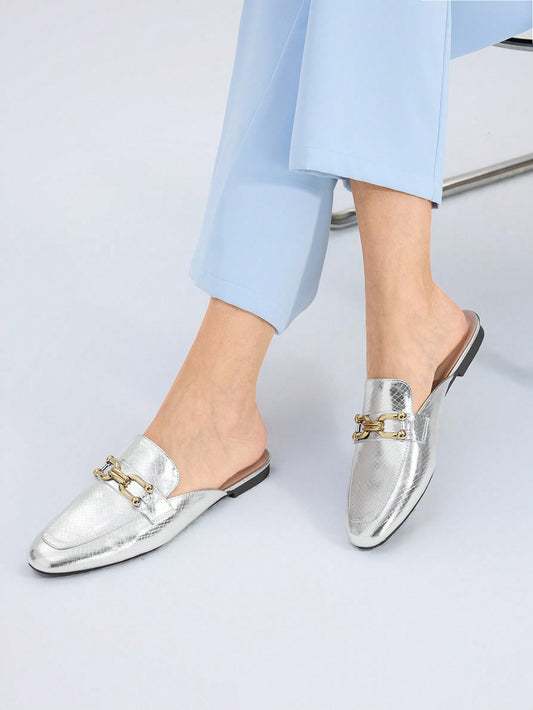 CASUAL COMFORTABLE METALLIC DETAIL FLATS