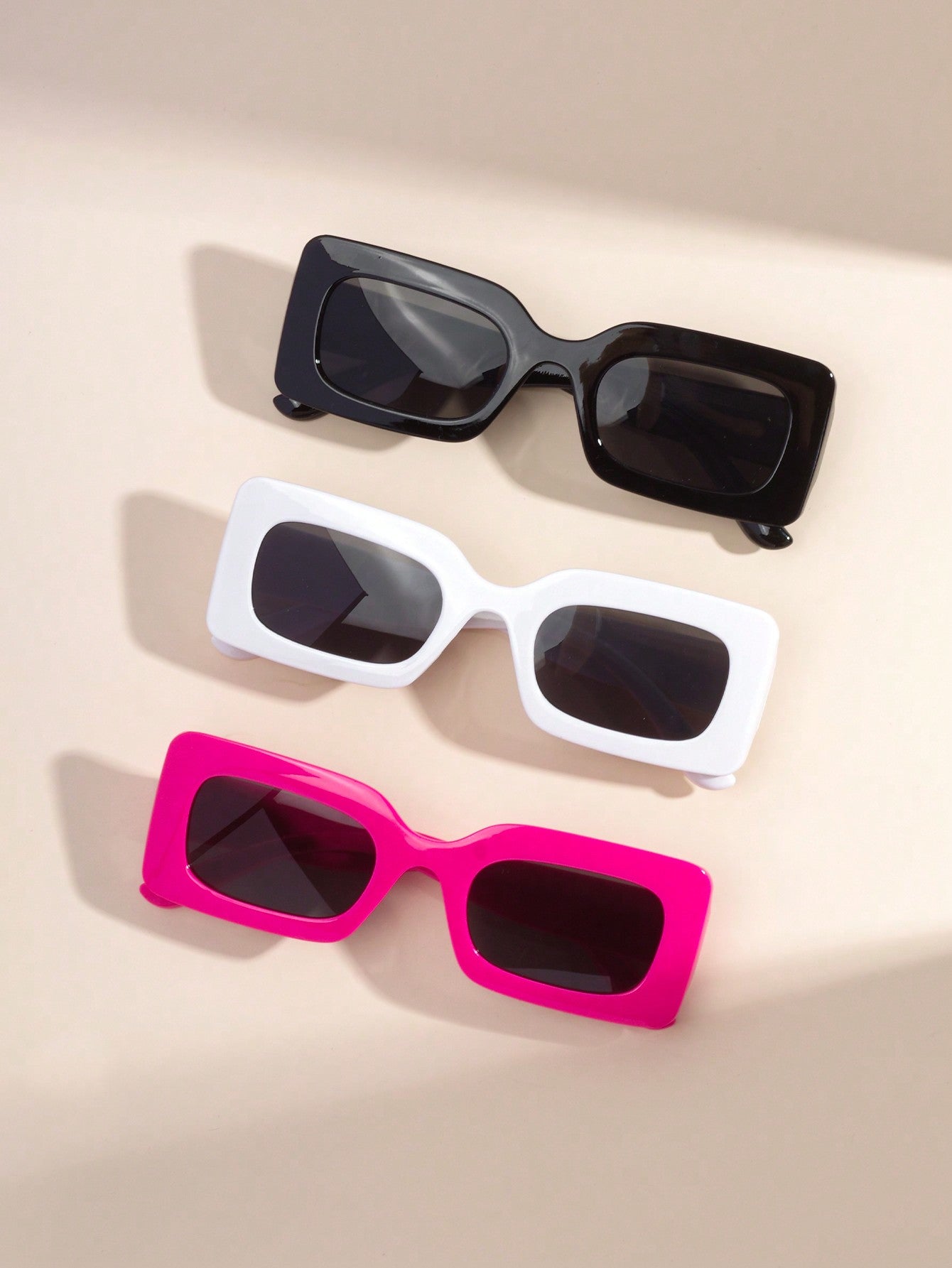 3pcs Kids' Fashionable Square Shaped Sunglasses