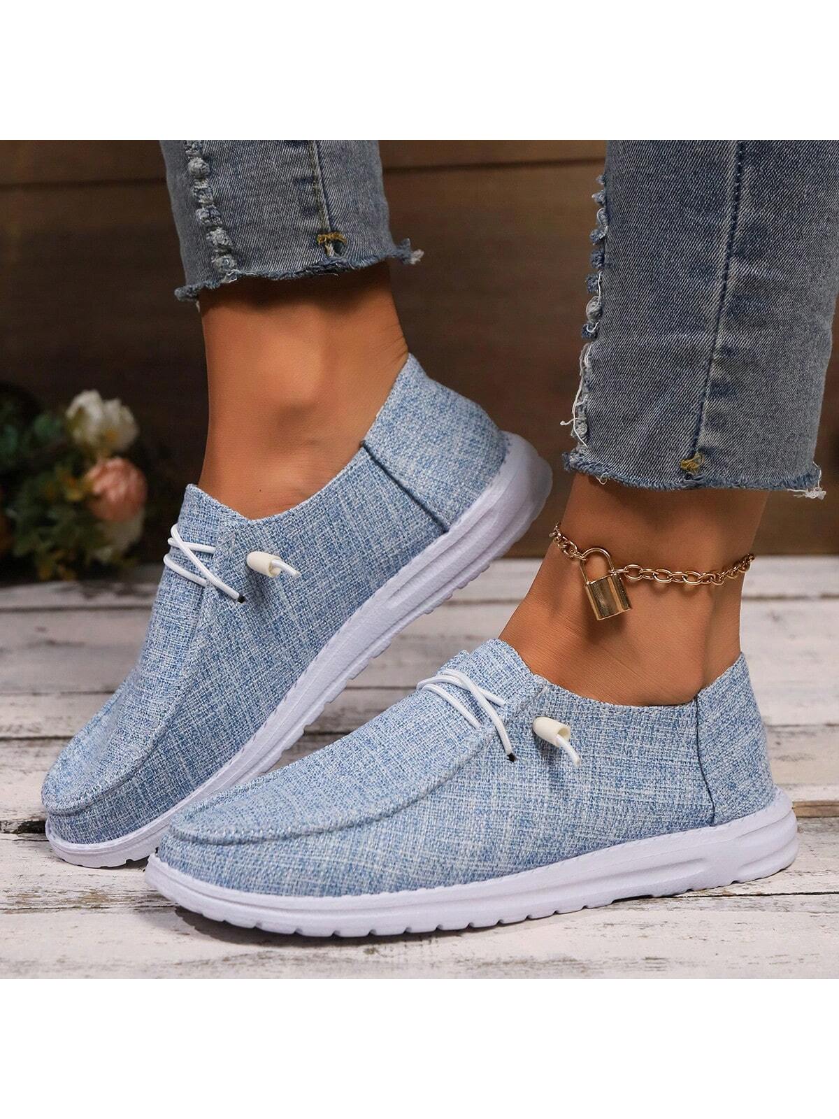 Women's Spring And Autumn Solid Color Linen Fabric Lightweight And Comfortable Flat Casual Loafers