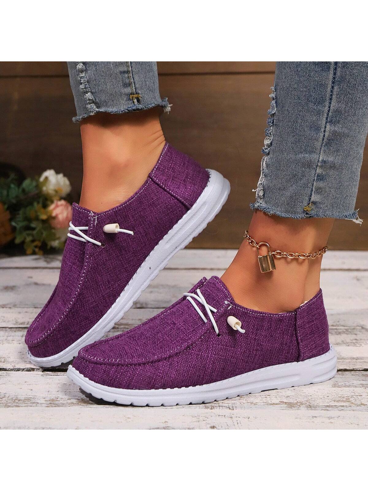 Women's Spring And Autumn Solid Color Linen Fabric Lightweight And Comfortable Flat Casual Loafers