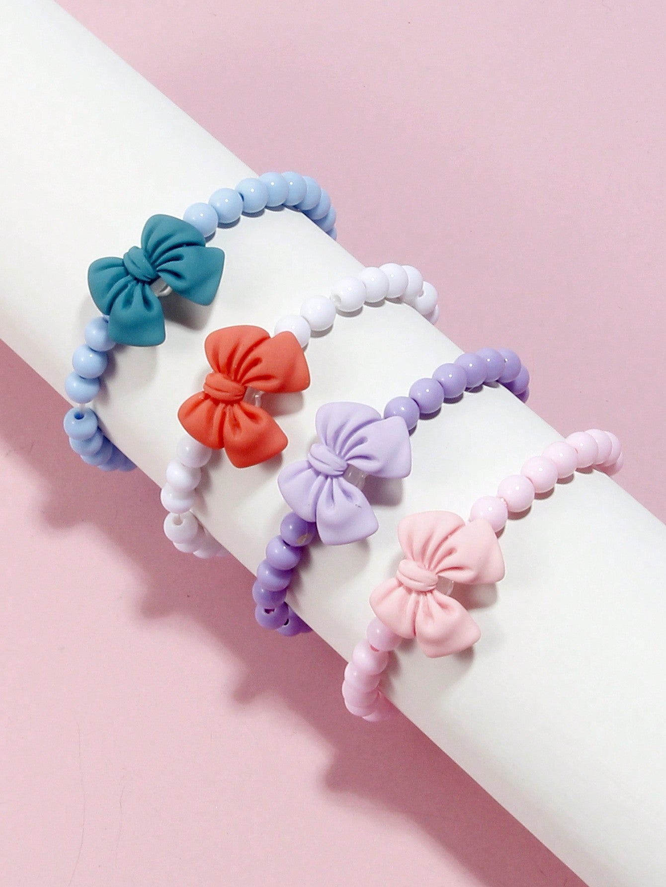 4pcs/Set Flower Beaded Bracelets For Girls