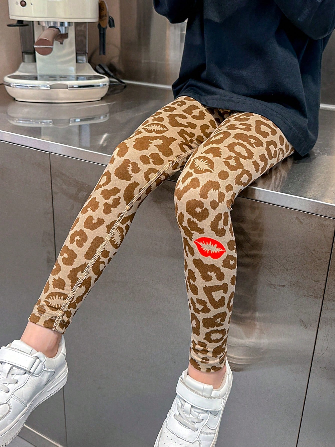 Young Girls' Thin Leggings, Cute Printed Long Pants For Inner/Outer Wear, Kids & Teenagers