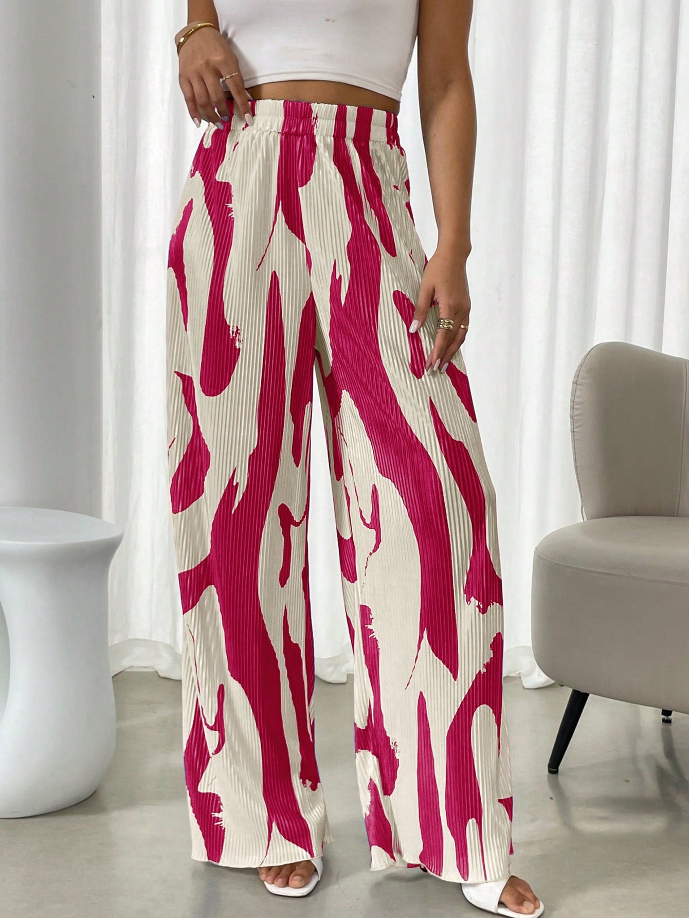 Frenchy Tie-Dye Wide Leg Casual Pants