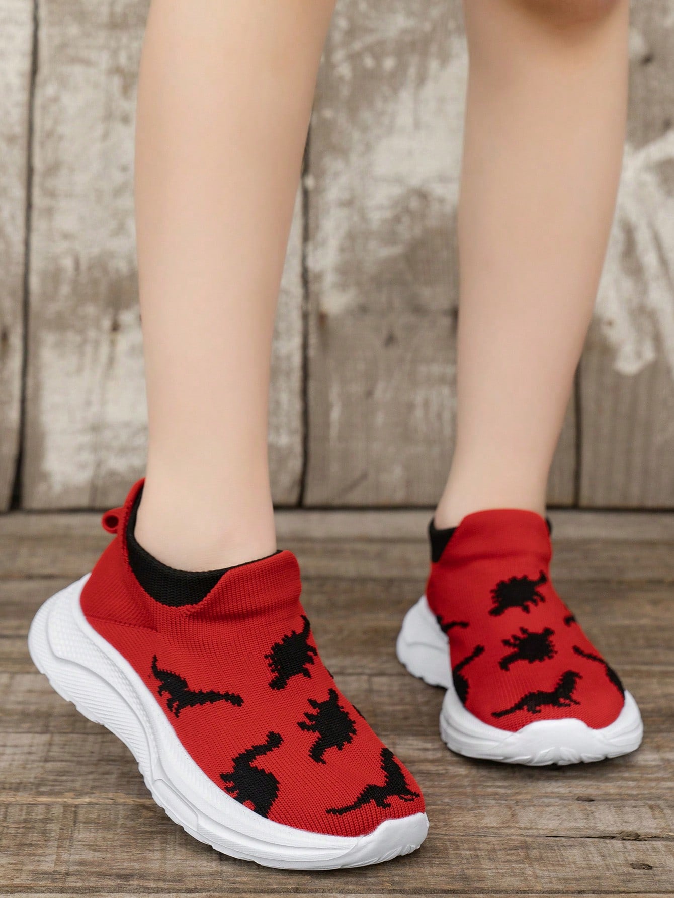 Dinosaur Kids Shoes, Student Shoes, Fashionable Kids School Shoes, Casual Kids Shoes, Sock Kids Shoes, Embroidered Kids Shoes, Girls Kids Shoes, One-Piece Sock Shoes, Anti-Slip Kids Shoes, Dinosaur Kids Shoes, Odor Resistant Kids Shoes, Lightweight Kids S