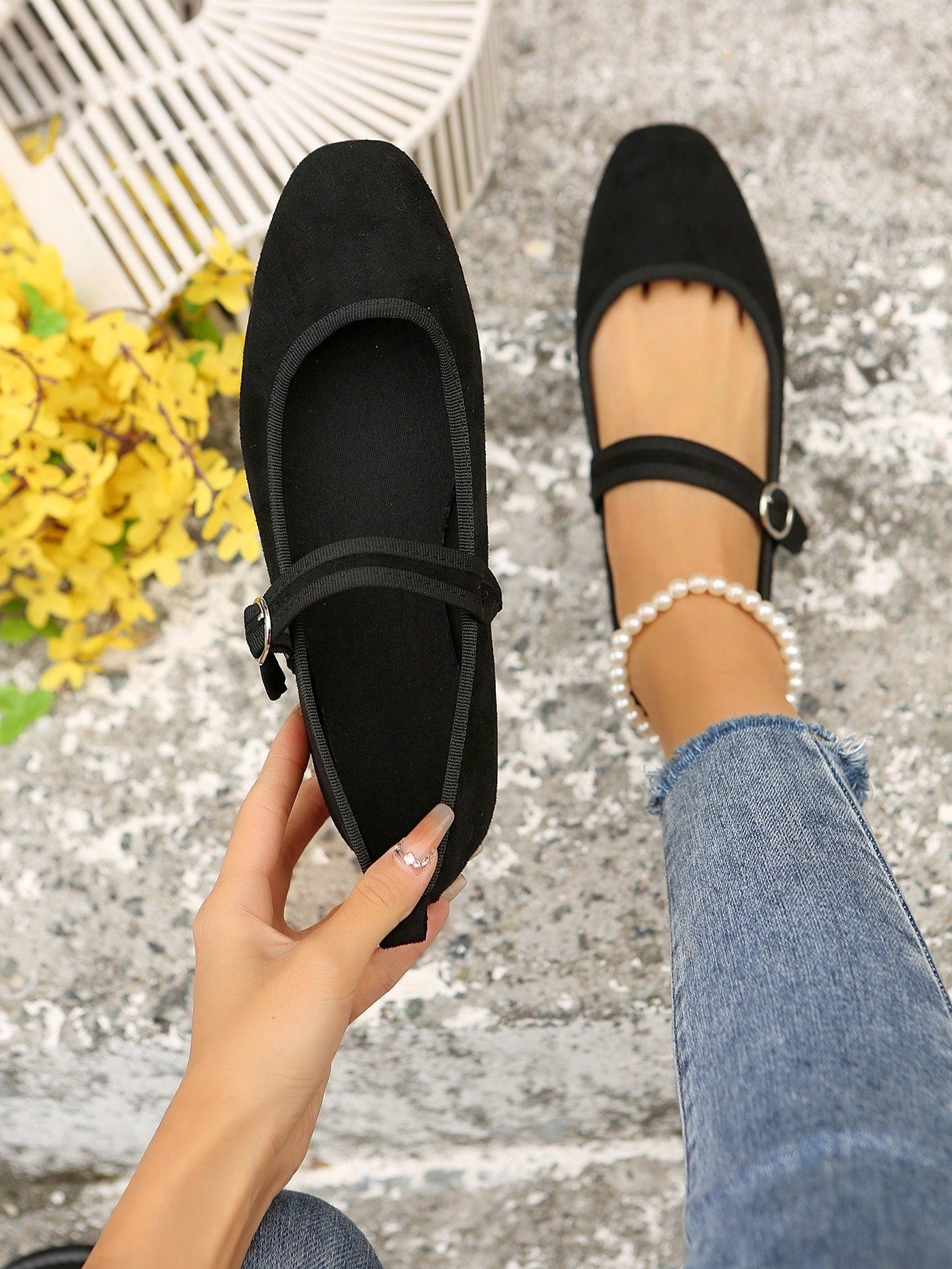 New Fashion Women's Ballet Flats With Ankle Strap Buckle, Flat Comfortable Soft-Sole Loafers, Driving Loafers, Mom Shoes