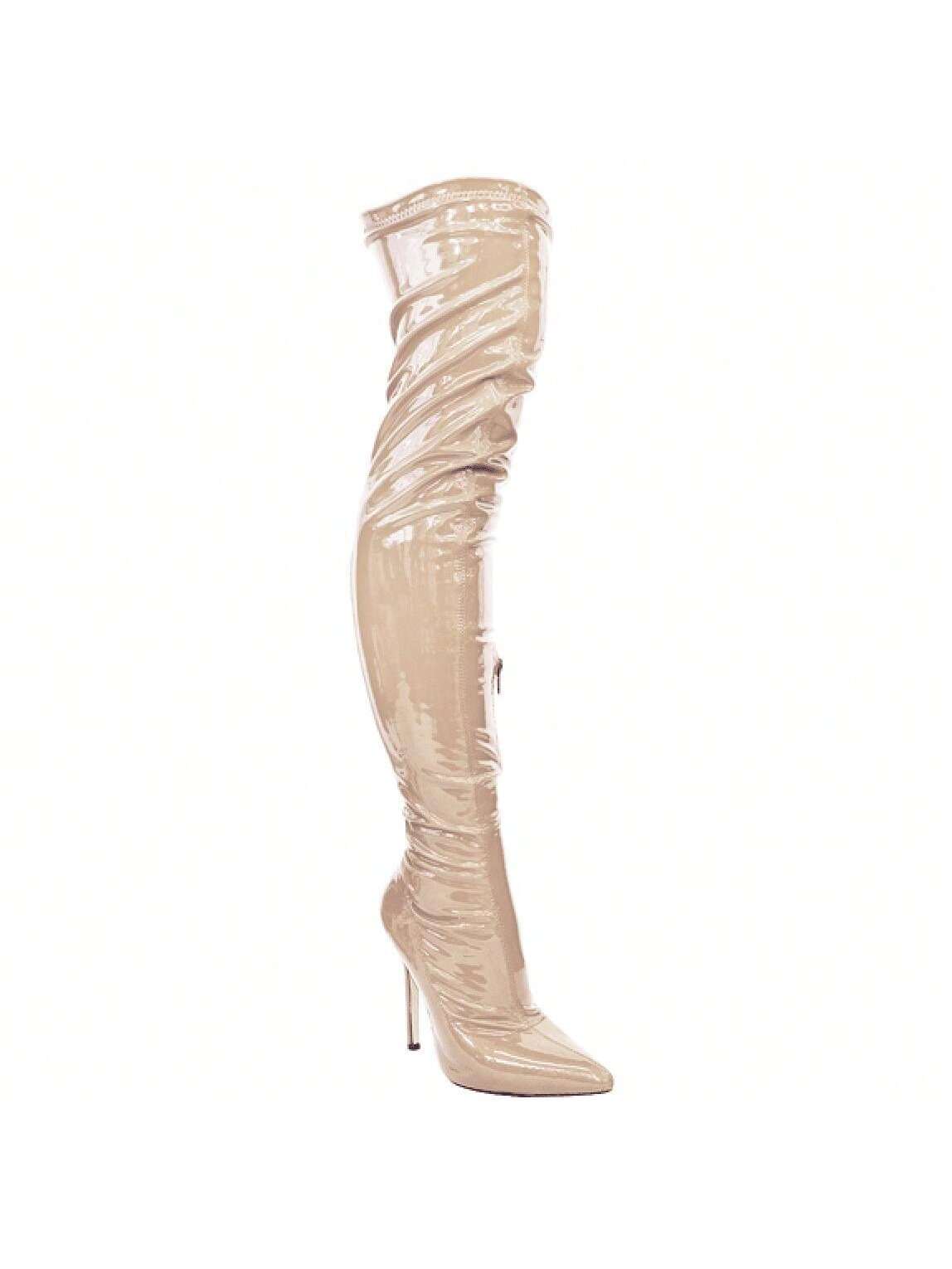 Liliana Gisele-7A Over The Knee Thigh High Shiny Patent Boots