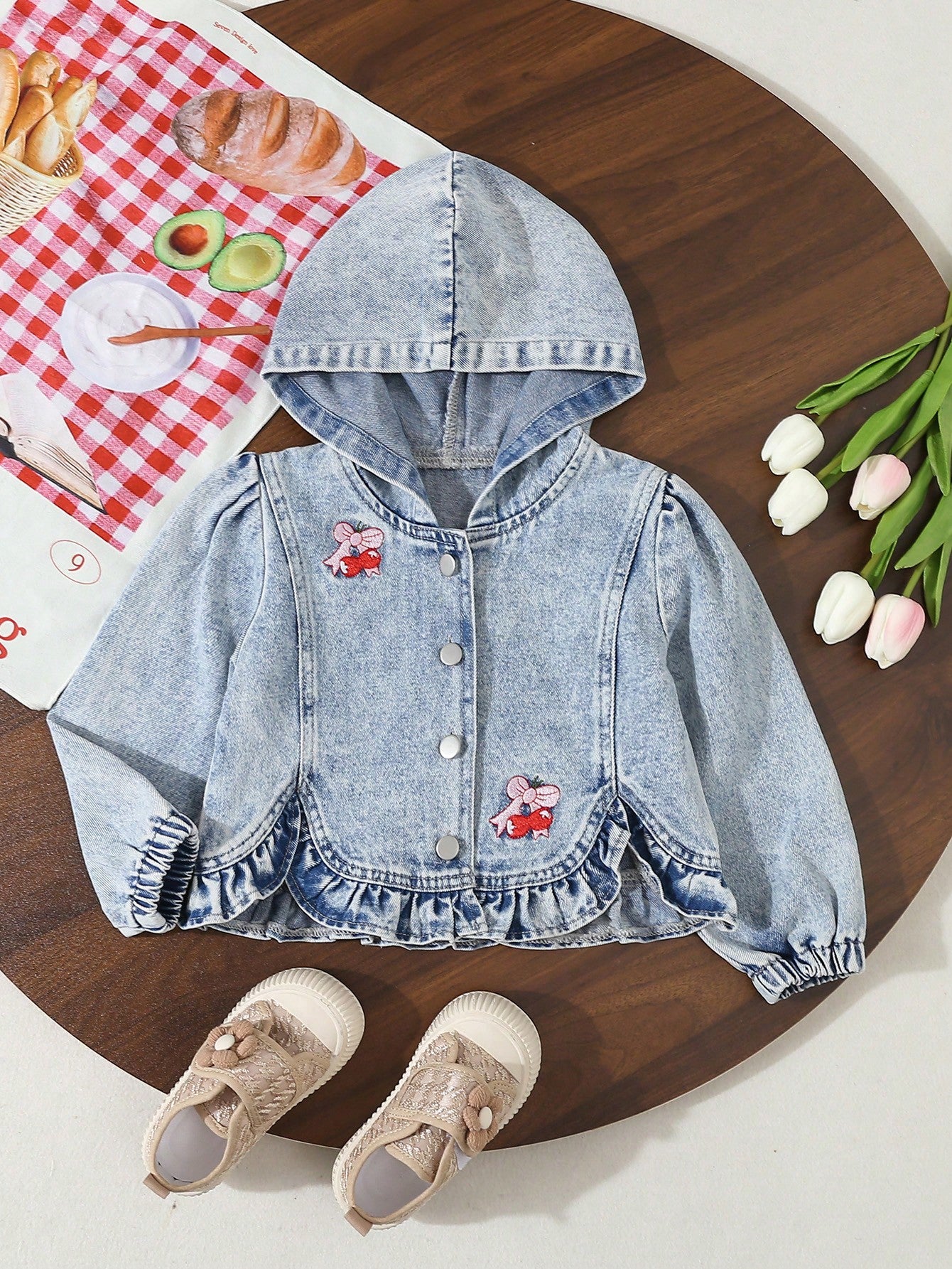 Girls' (Little) Cute And Simple Casual Denim Jacket And Coat