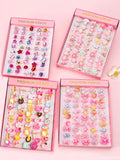 50pcs Children's Ring For Girls Princess Gemstone For Girls Plastic Little Ring For Kids Crystal Diamond Jewelry Box For Holiday Parties For Kids
