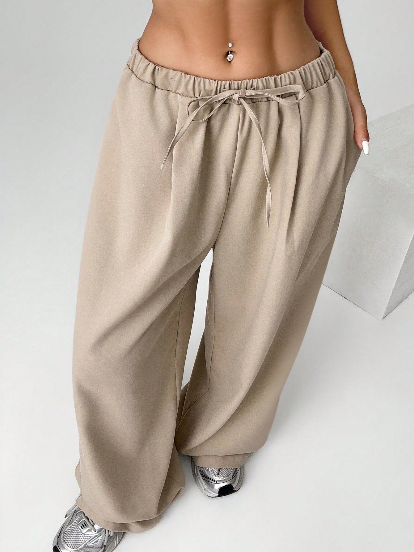 Women's Grey Vertical Stripe Pants