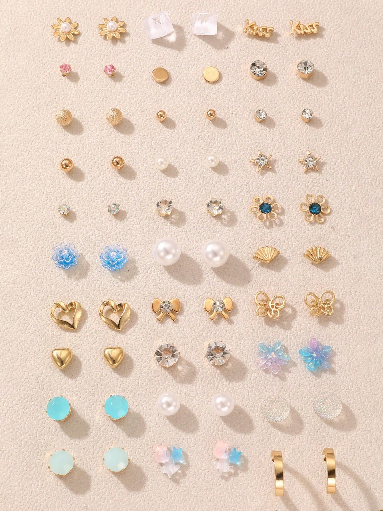 30pairs Assorted Cute Colorful Fashion Stud Earrings Set For Kids