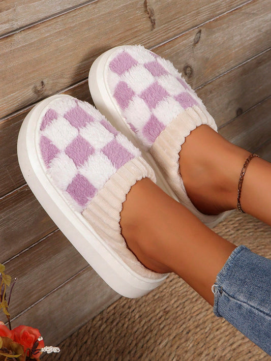 Women's Indoor Slippers, 2024 New Style Thickened Plush Slippers, Warm Winter Shoes