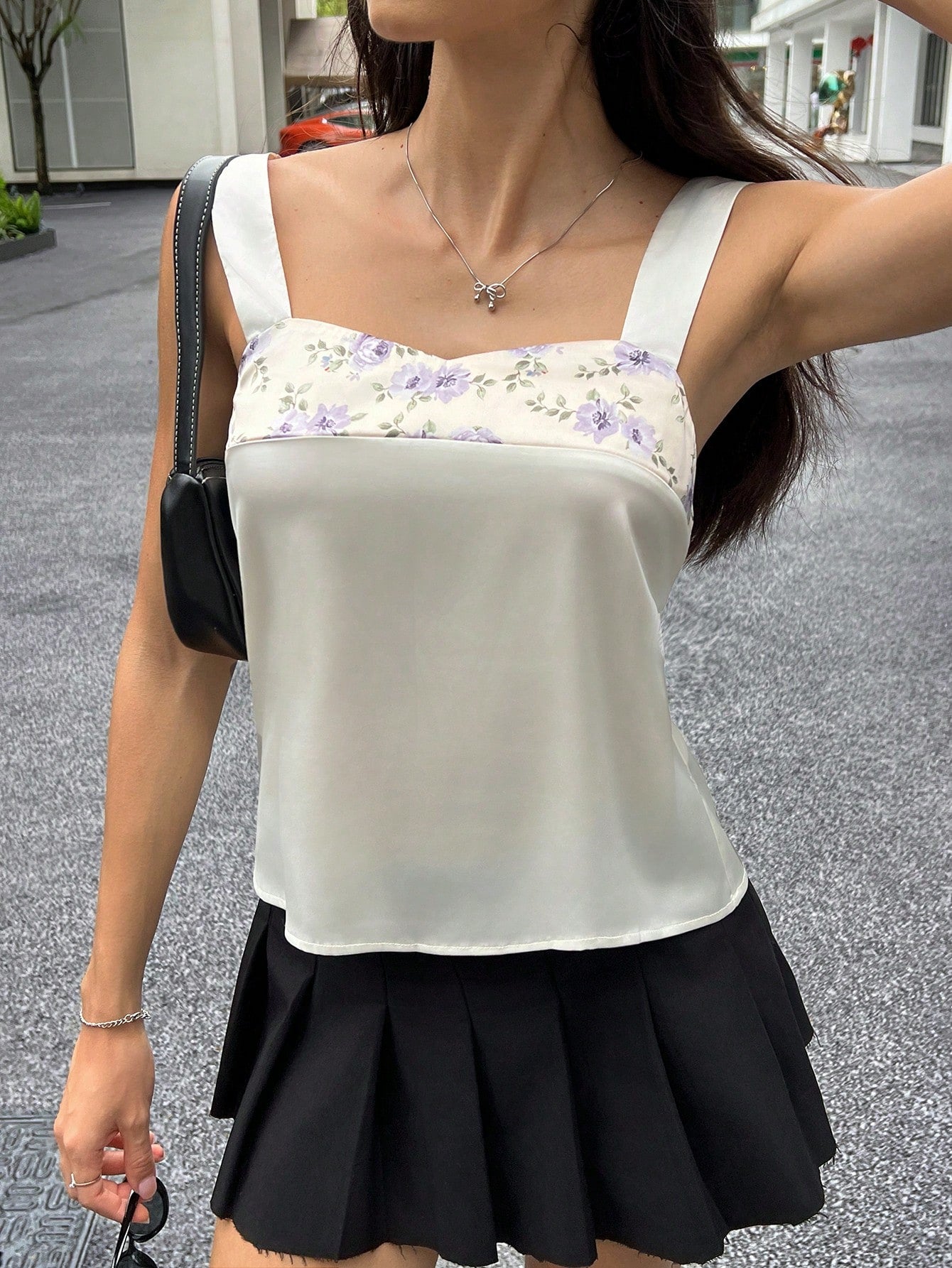 Women's Elegant Tank Top With Wide Shoulder Strap For Summer