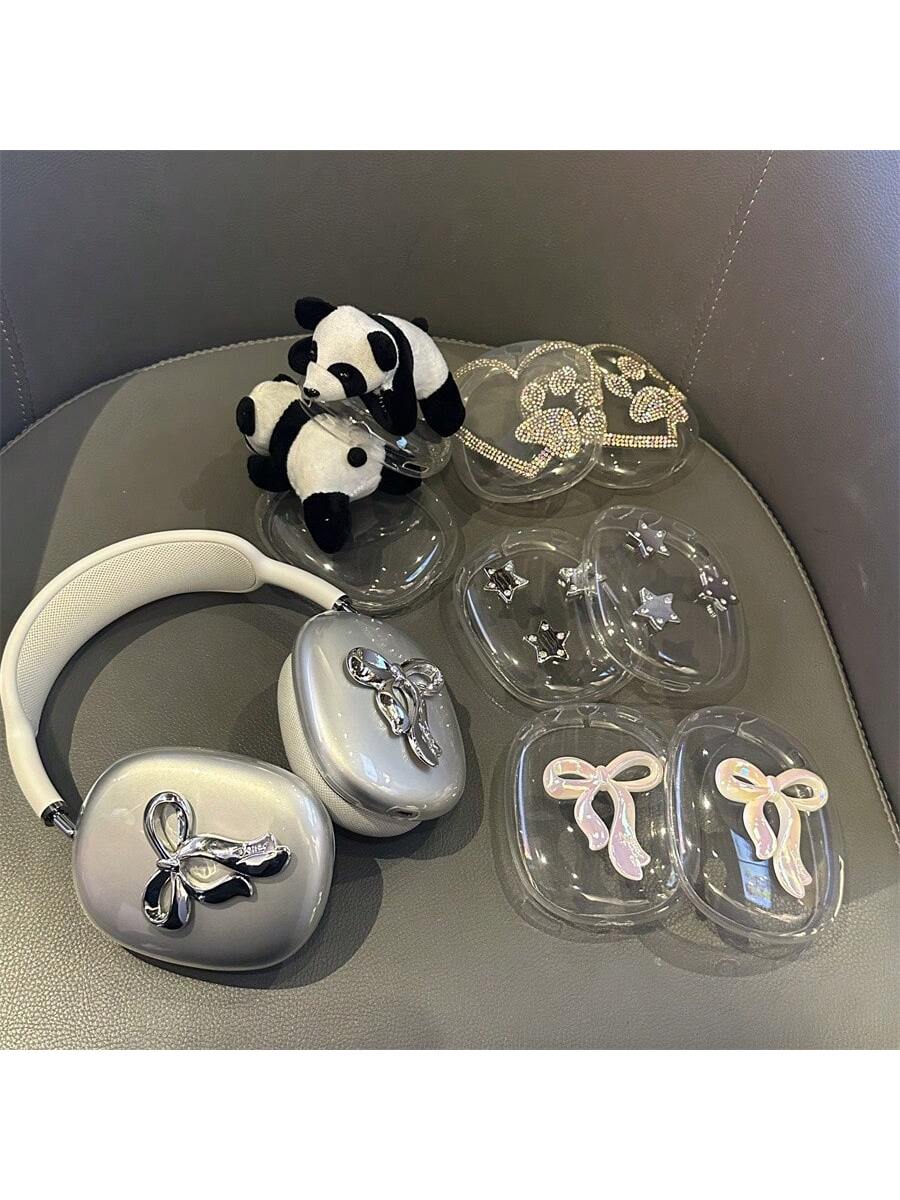 1pc Cute Panda Bow Design Protective Case For Apple AirPods Max Headphones