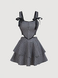 Bowknot Cami Top & Floral Skirt Set, Dusky/Many-Colored, Summer