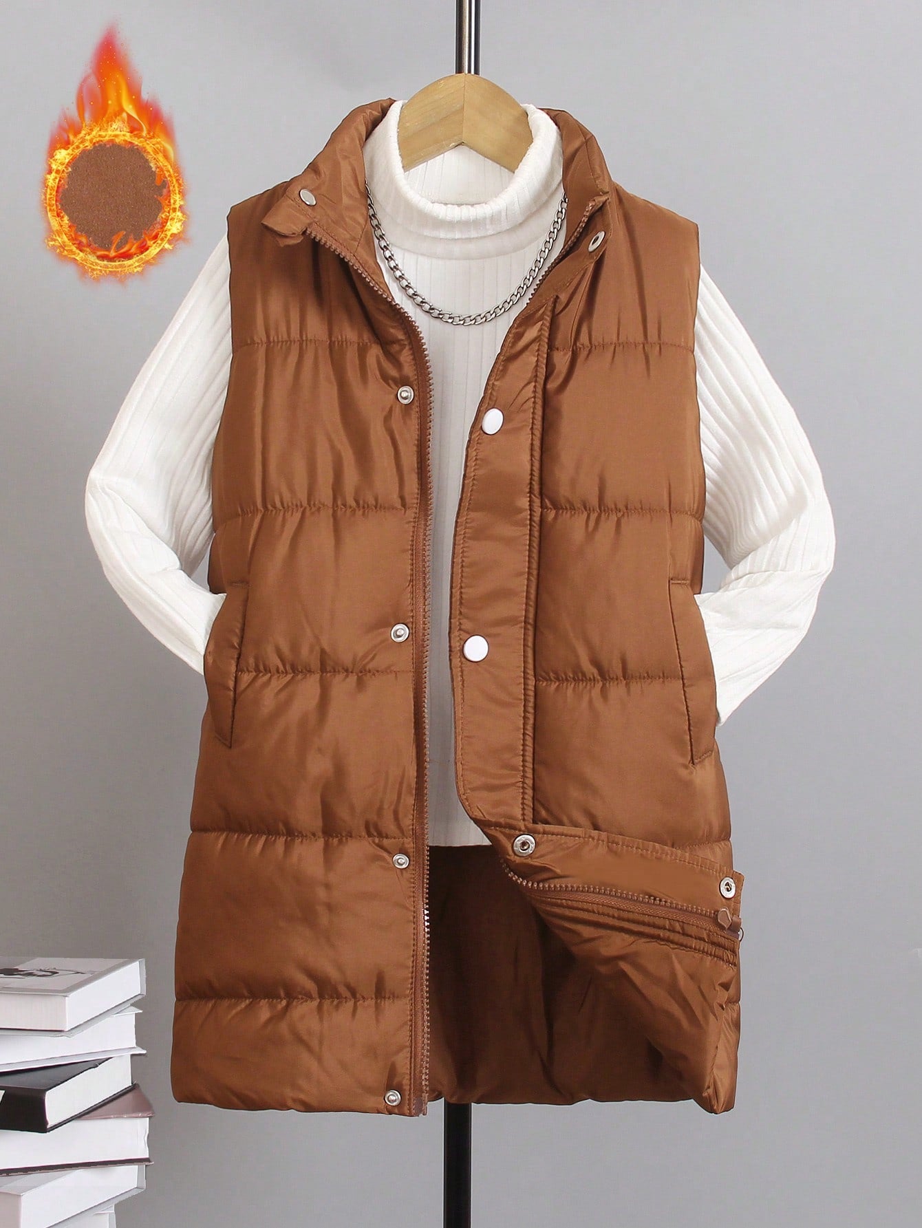 Toddler Boys' Stand Collar Long Vest