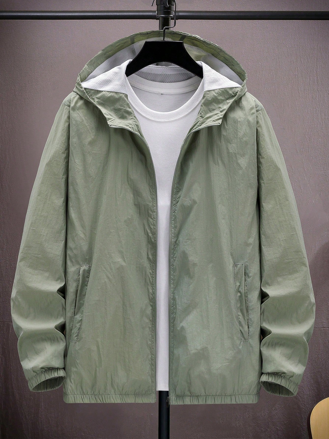 Men Zip Up Hooded Jacket Without Tee