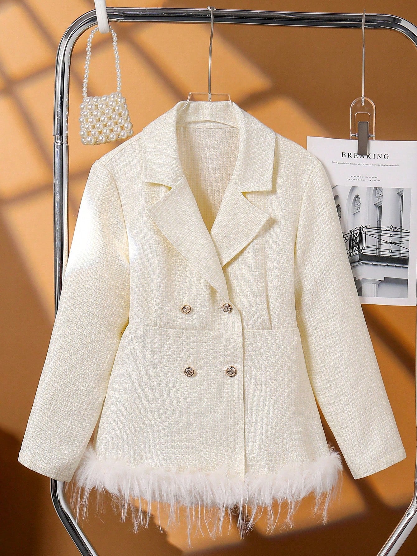 Solid Color Simple Daily Long Sleeve Jacket For Tween Girls