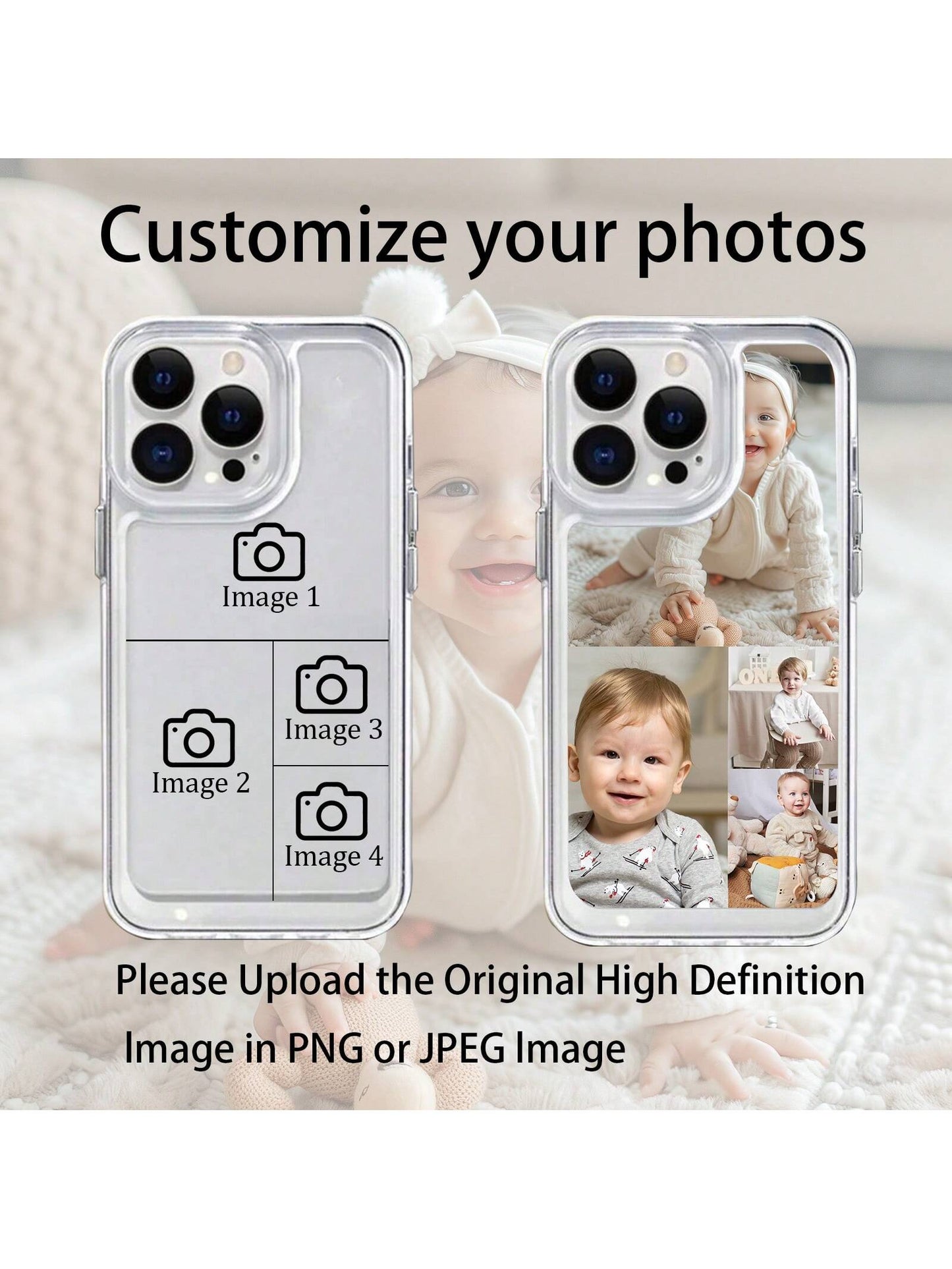 1 Piece Personalized Customized Images Simple Tpu Phone Case Compatible With Iphone 15, Iphone 15 Pro, Iphone 15 Pro Max And Sumsang Galaxy A14,S23 Ultra, A Beautiful Gift For Mom On Mother's Day,Beautiful Memory Gifts For Dad On Father's Day