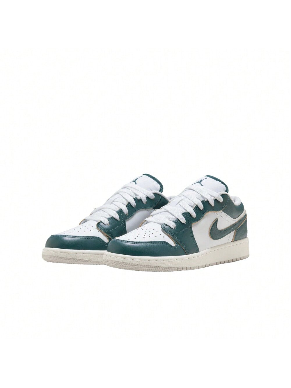 Jordan Air Jordan 1 Low SE Comfortable Versatile Slip-Resistant Low-Top Retro Basketball Shoes For Kids (Green & White, FQ8041-300)