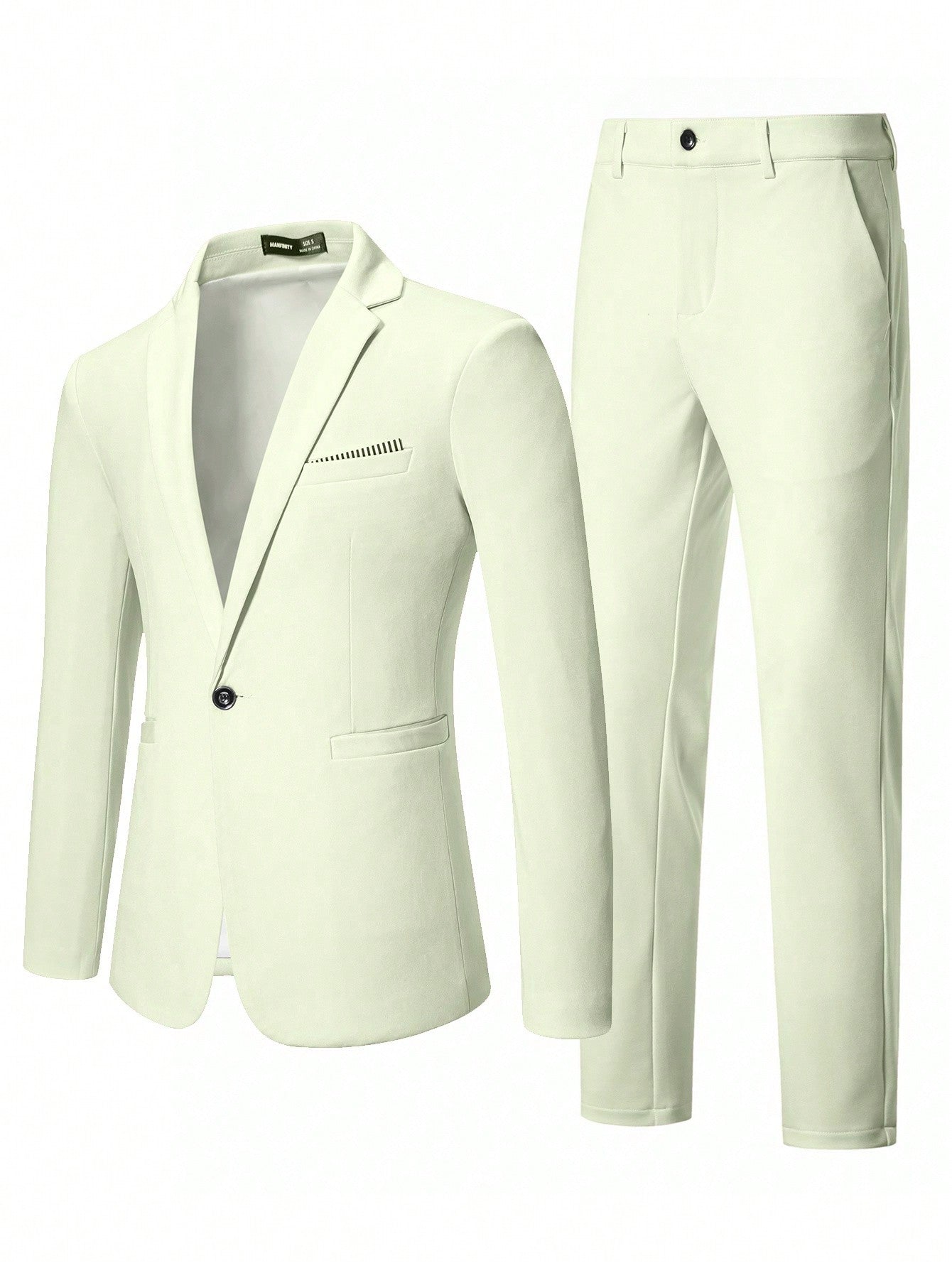 Men Single Button Blazer & Suit Pants