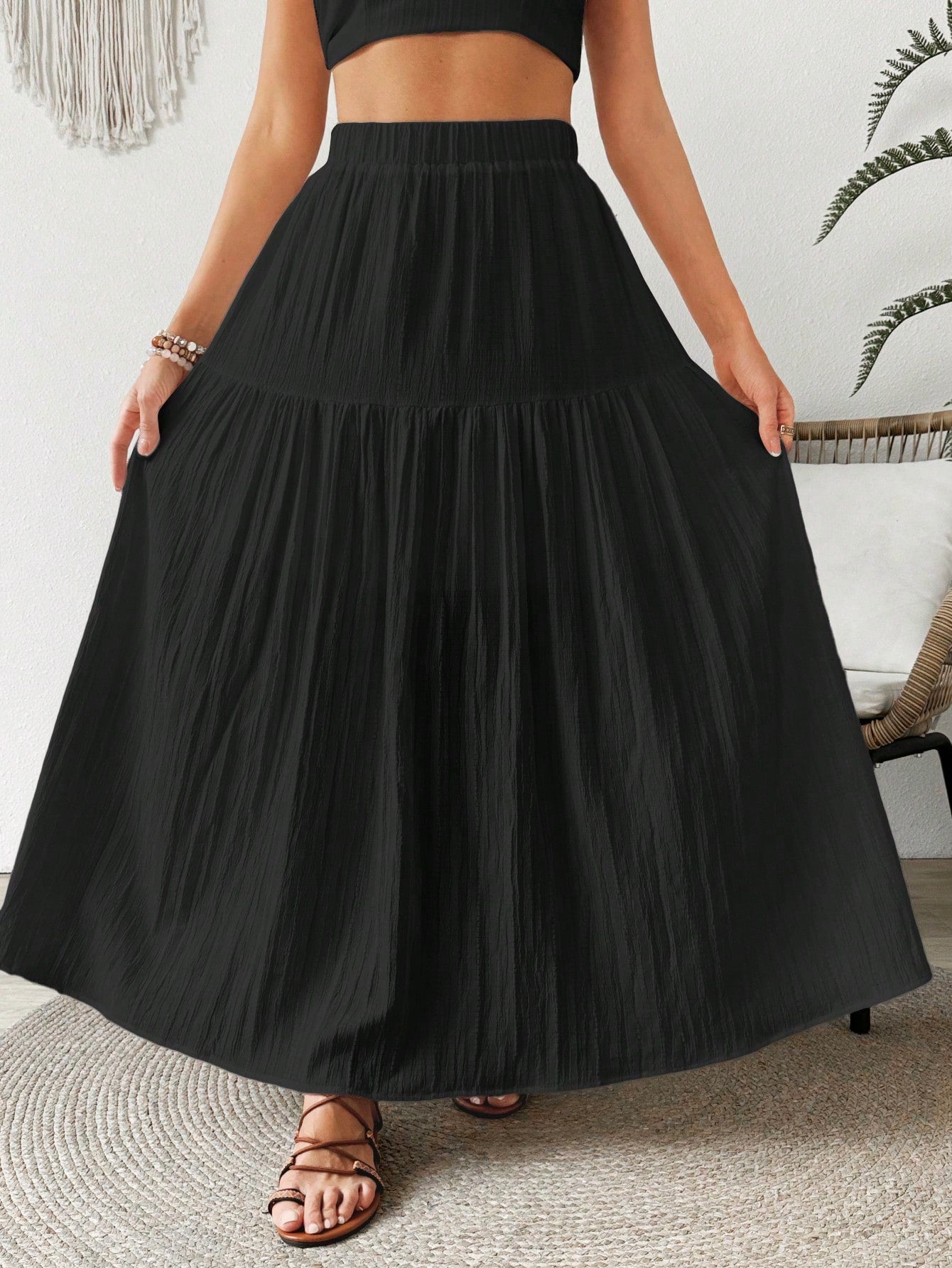 Women's Solid Color Simple Casual Daily Wear Long Skirt