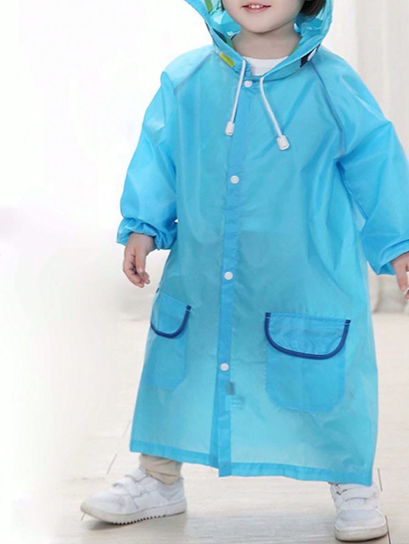 1pc Pocket Detail Kids Raincoat