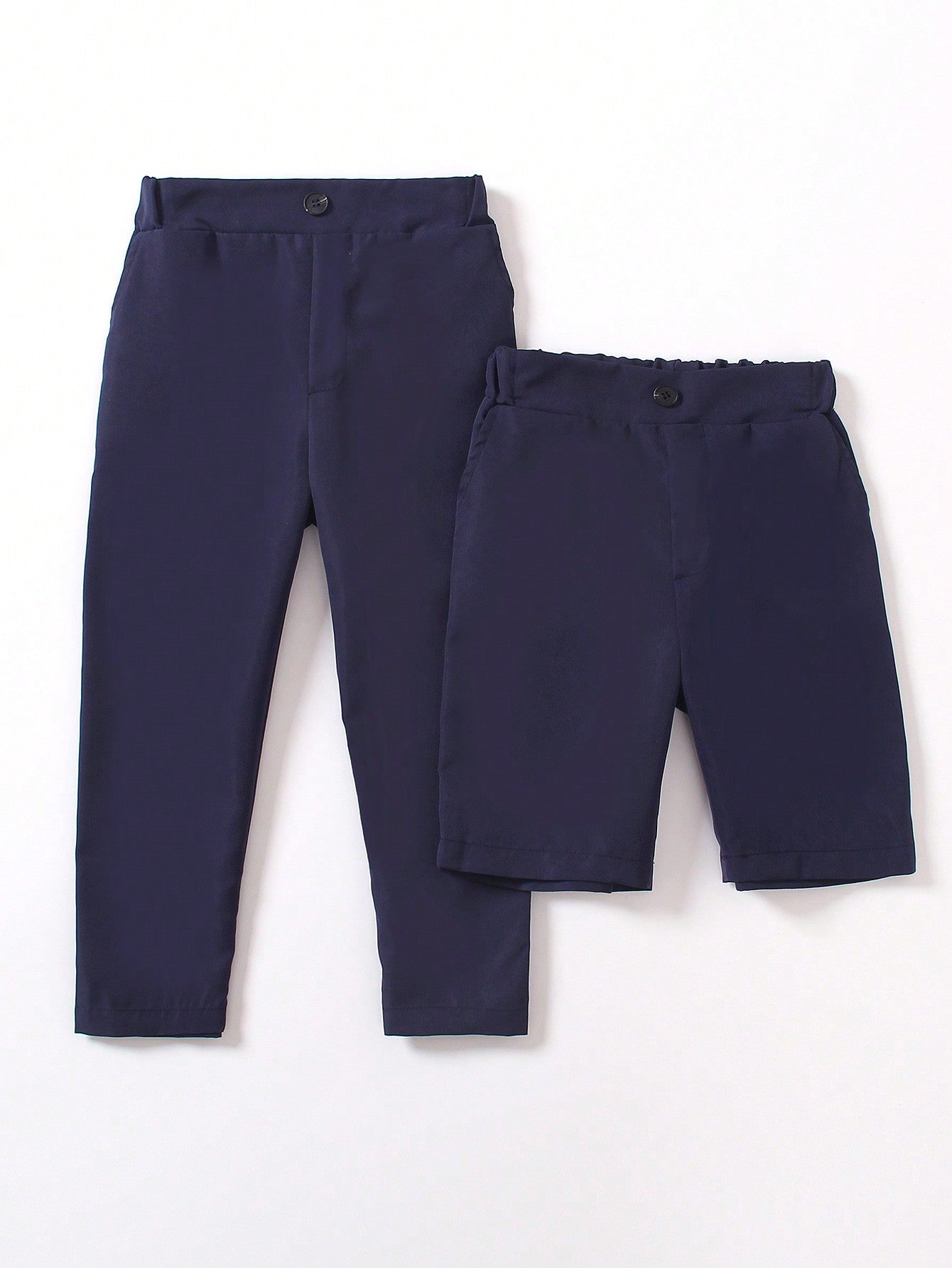 2pcs/Set Young Boys' Pants, Including Long Pants And Shorts