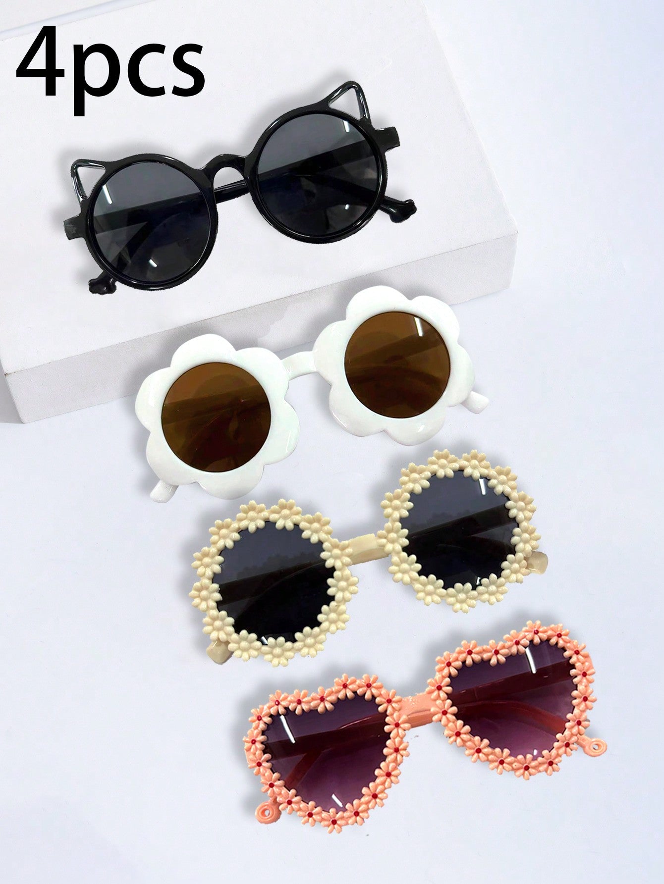 4pcs Fashionable & Cute Baby/Kids Sunglasses, UV Protection Glasses - Back To School Gift For Children