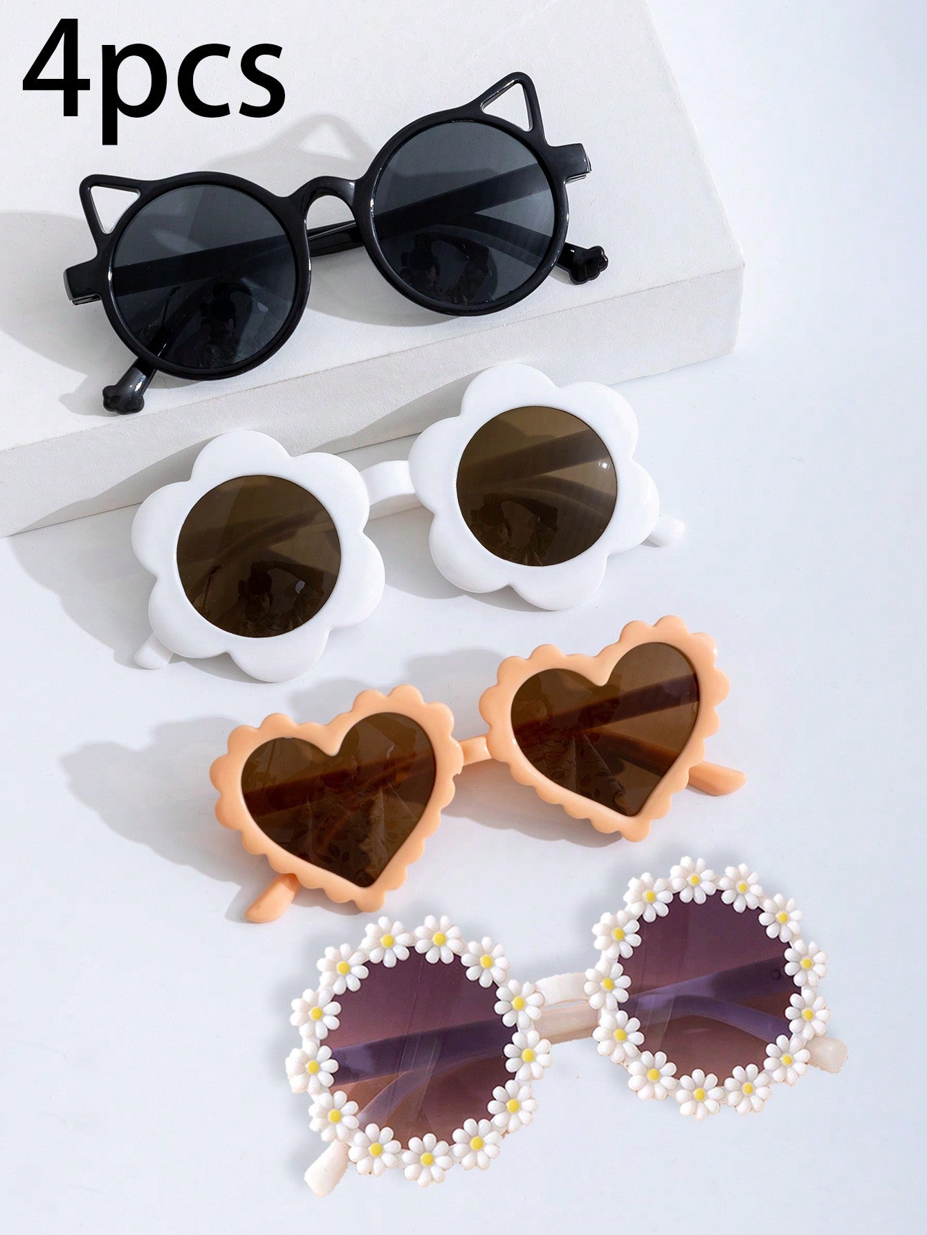 4pcs Fashionable & Cute Baby/Kids Sunglasses, UV Protection Glasses - Back To School Gift For Children