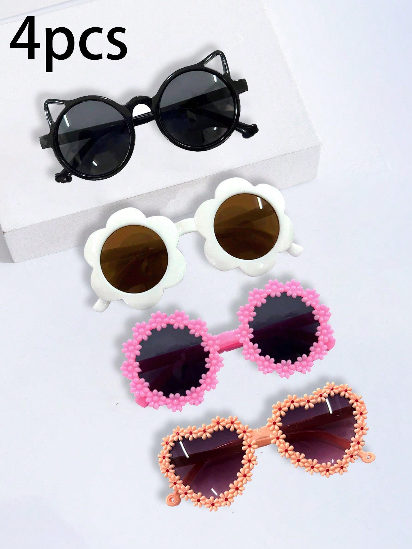 4pcs Fashionable & Cute Baby/Kids Sunglasses, UV Protection Glasses - Back To School Gift For Children