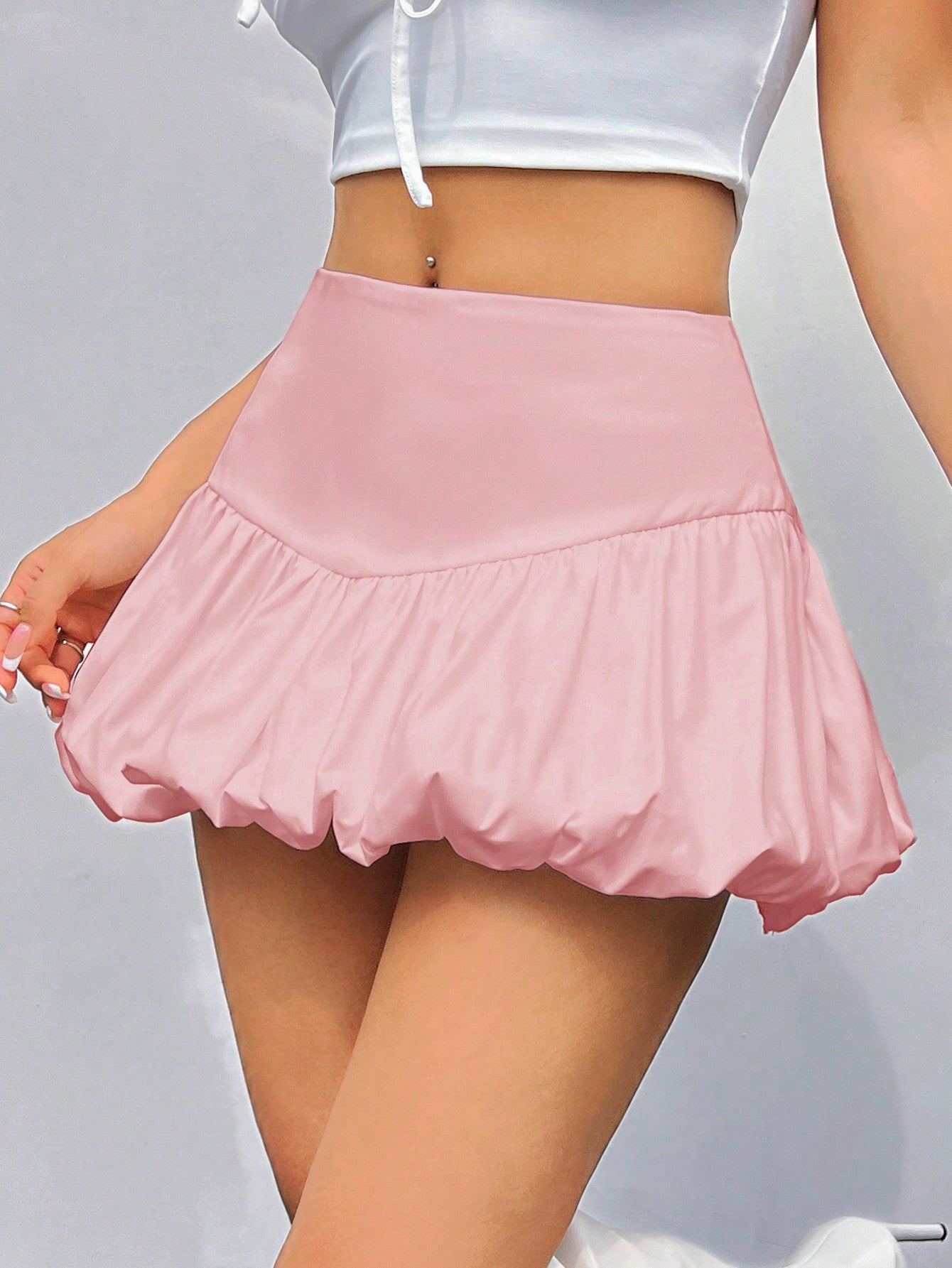 Y2k Summer Slim-Fit Coquette Super Low-Waist Bubble Skirt Hem Women White Mini Skirt Kpop Style Going Out Skirts Summer Outfit Music Festival Festival Outfits