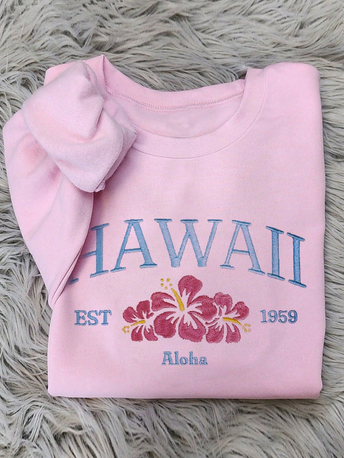 Women's Loose Drop Shoulder Hawaii Aloha Print Sweatshirt