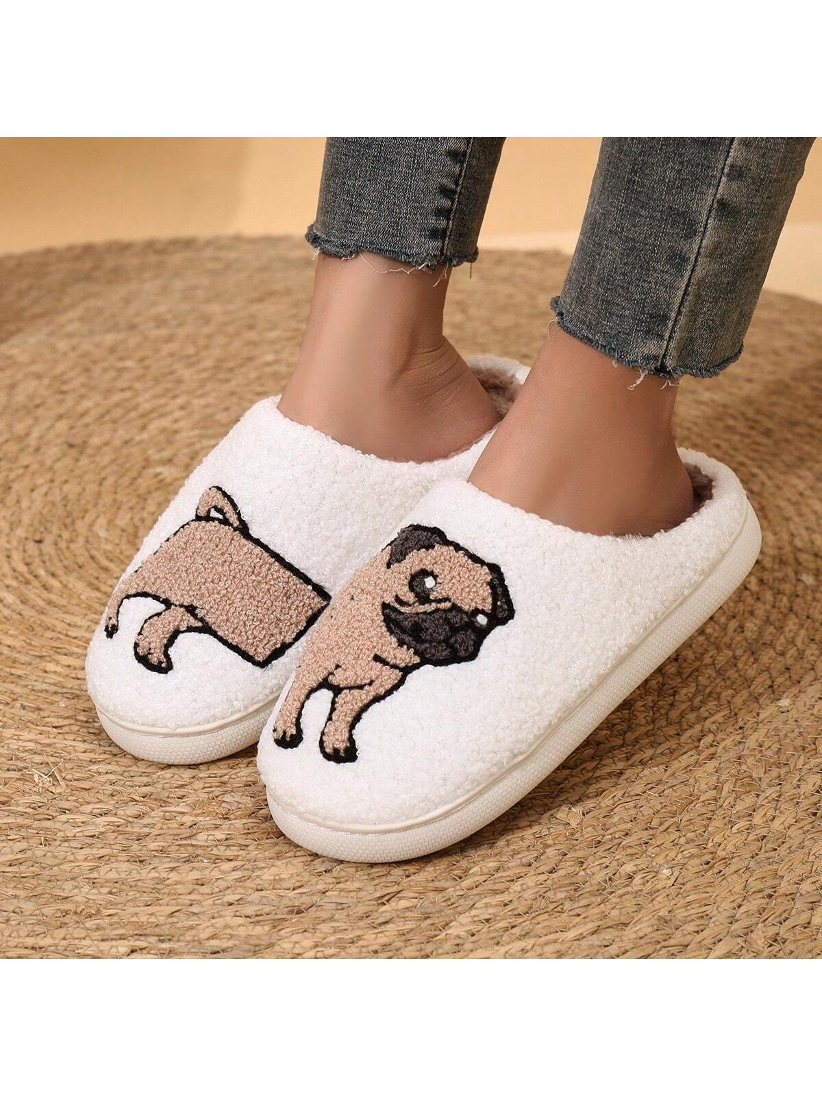 Women Velvet Butterfly Indoor Slippers, Flat Anti-Skid Thick Lining Winter Slippers