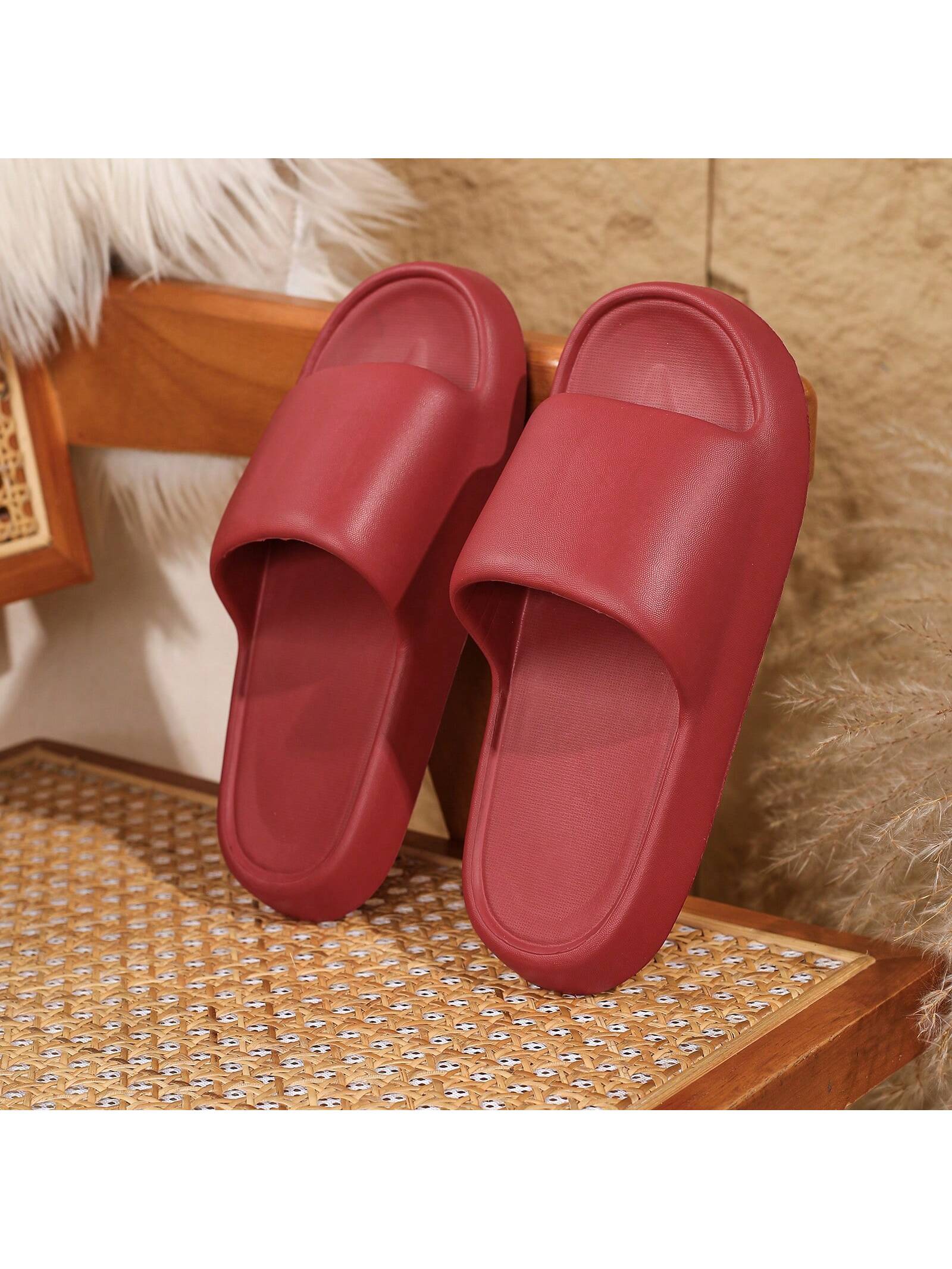 2024 Summer Candy-Colored Fashionable EVA Slippers, Unisex Couples Slippers With Comfort And Durability, Lightweight Anti-Slip Slippers With Thick Sole For Home Bathroom Shower, Outdoor Beach Wear, Simple Ins Style