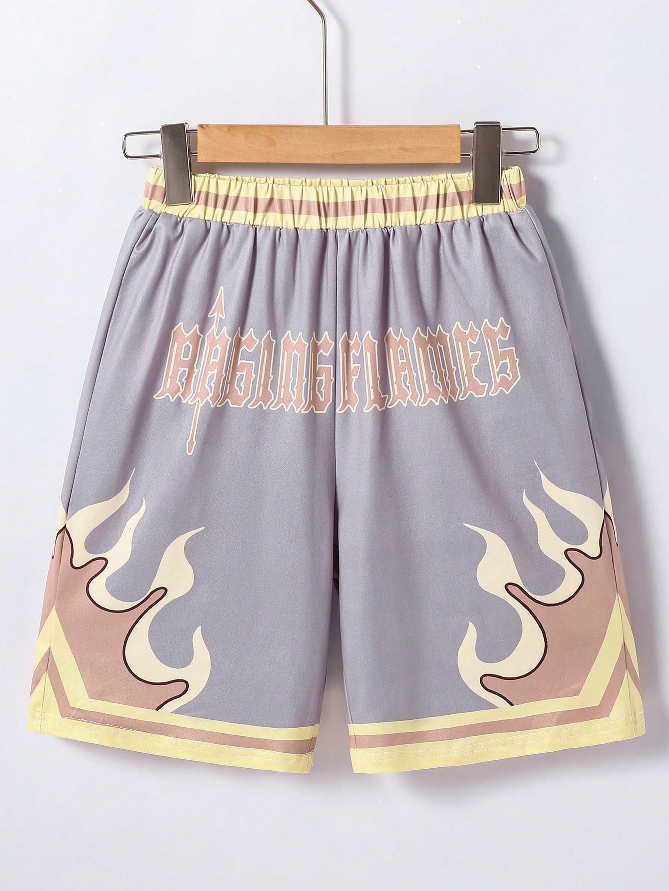 Tween Boys' Letter & Flame Printed Shorts