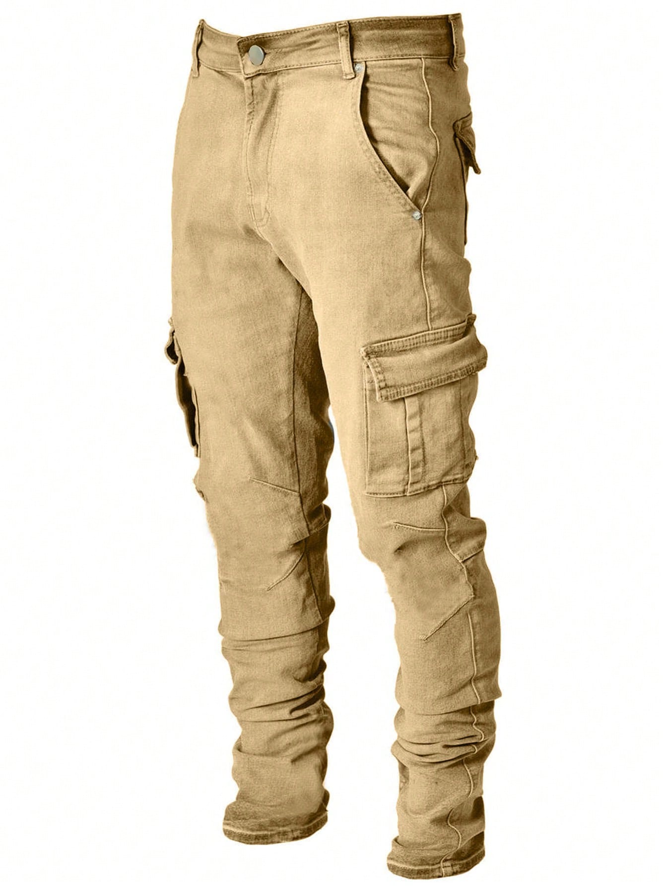 Street Life Men Flap Pocket Side Cargo Jeans