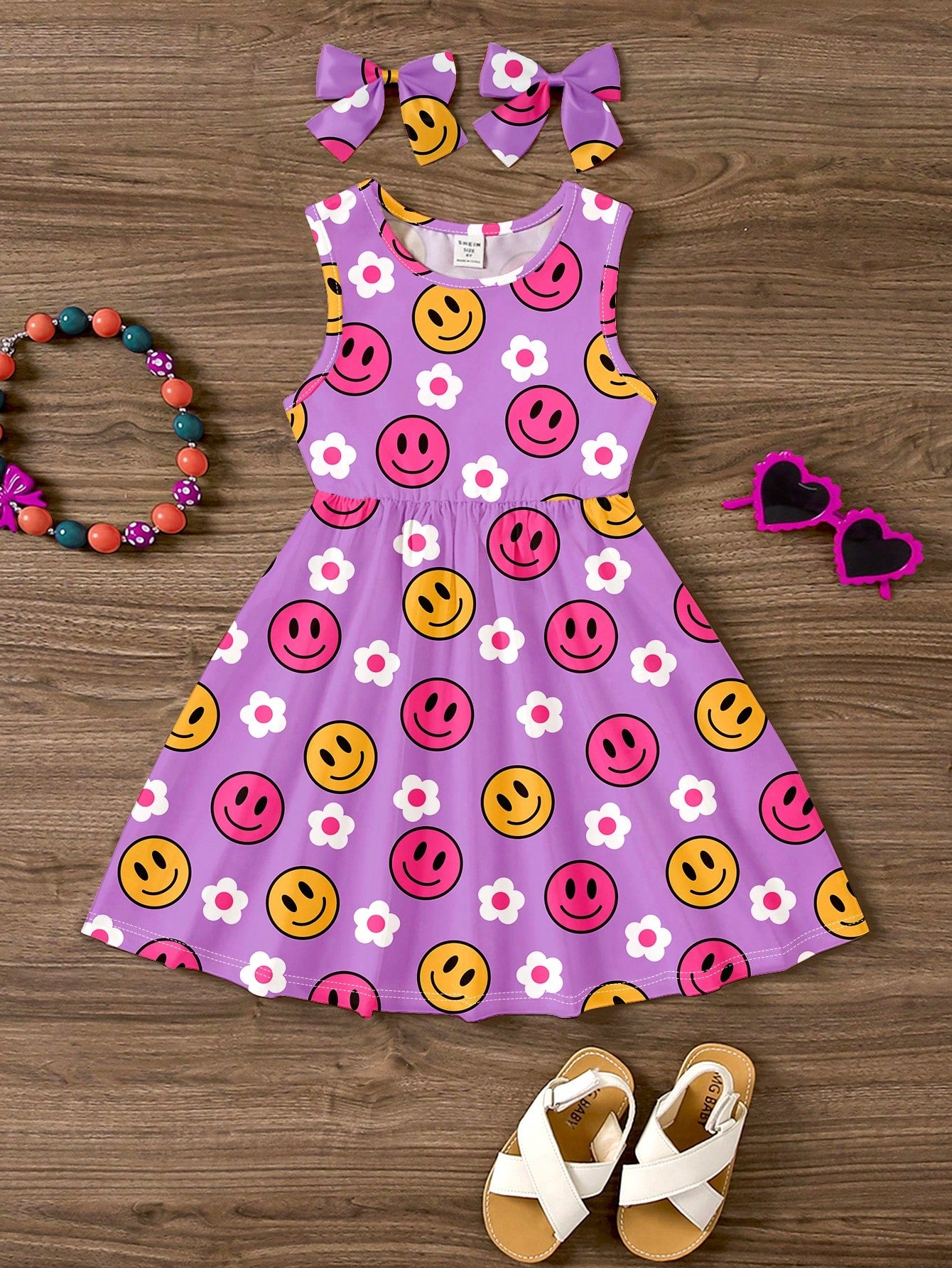 Young Girl Casual Colorful Plaid Pattern Tank Dress, Summer Outfit