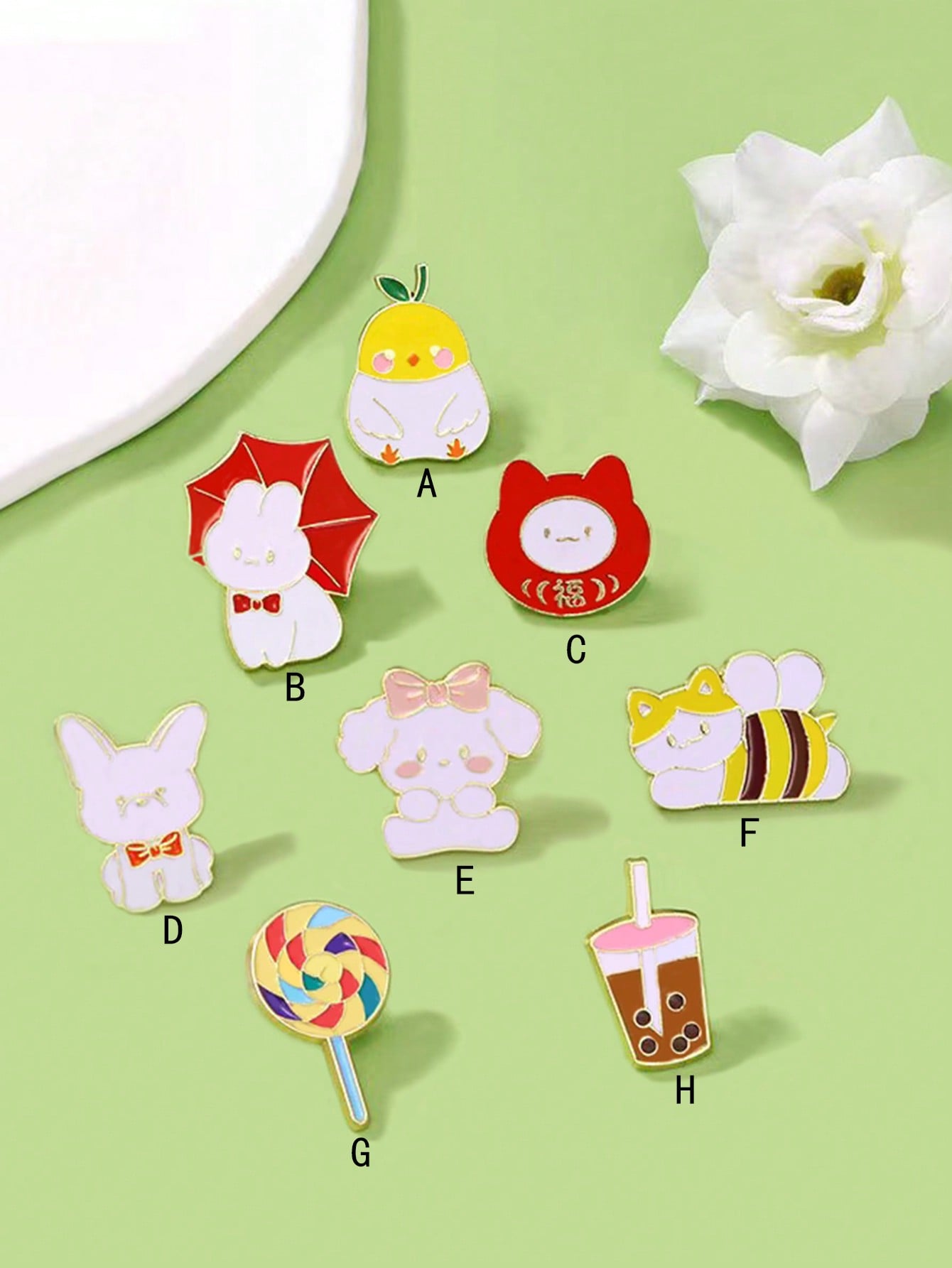 1pc Cartoon Brooch Pin, Lovely Animal Badges For Clothes, Bags, Students, Children - Puppy, Chick, Rabbit, Lollipop, Ice Cream