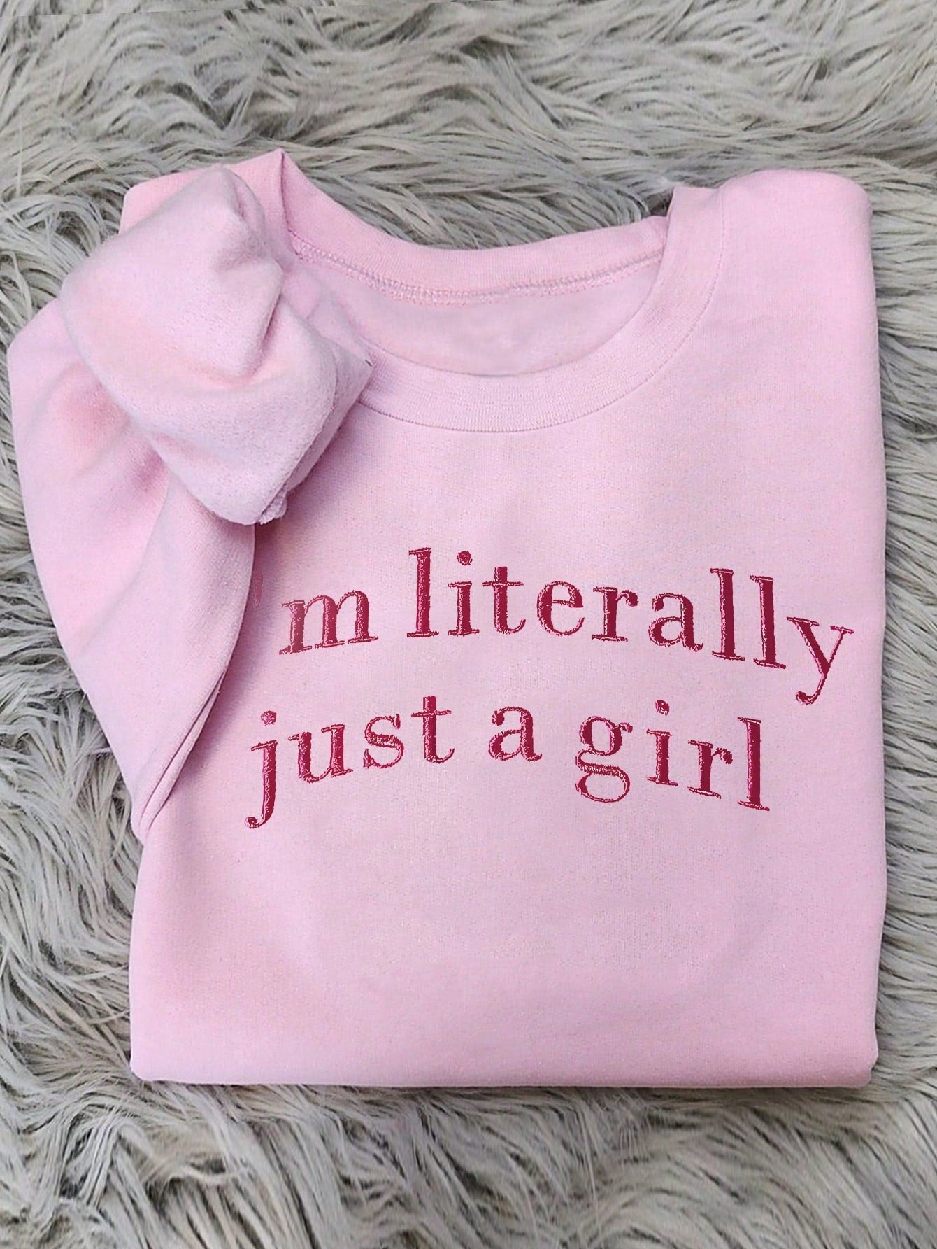 Women's Oversized Drop Shoulder "I'm Just A Girl" Graphic Sweatshirt