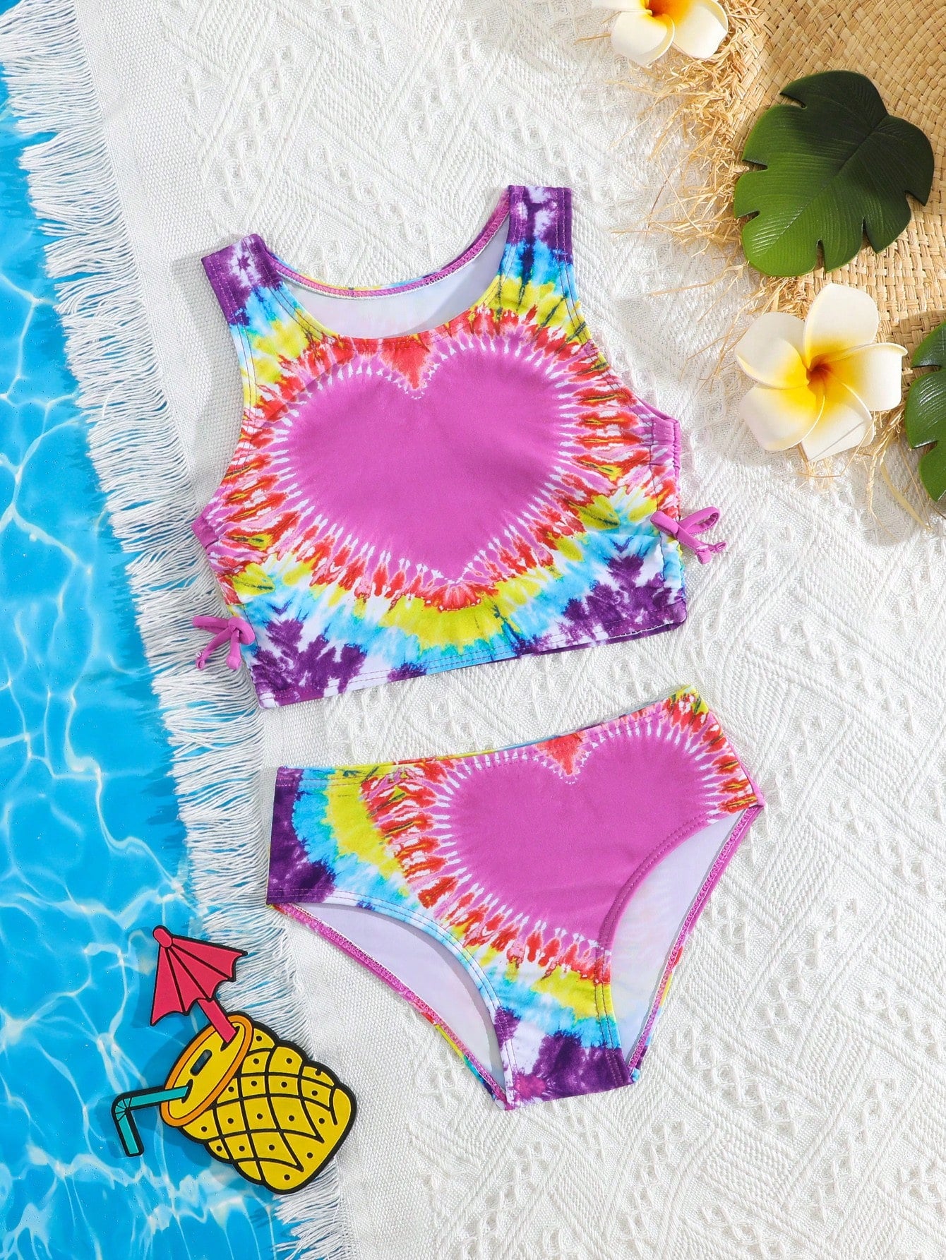 Young Girl'S Tie-Dye Bikini Set, Two-Piece Swimsuit