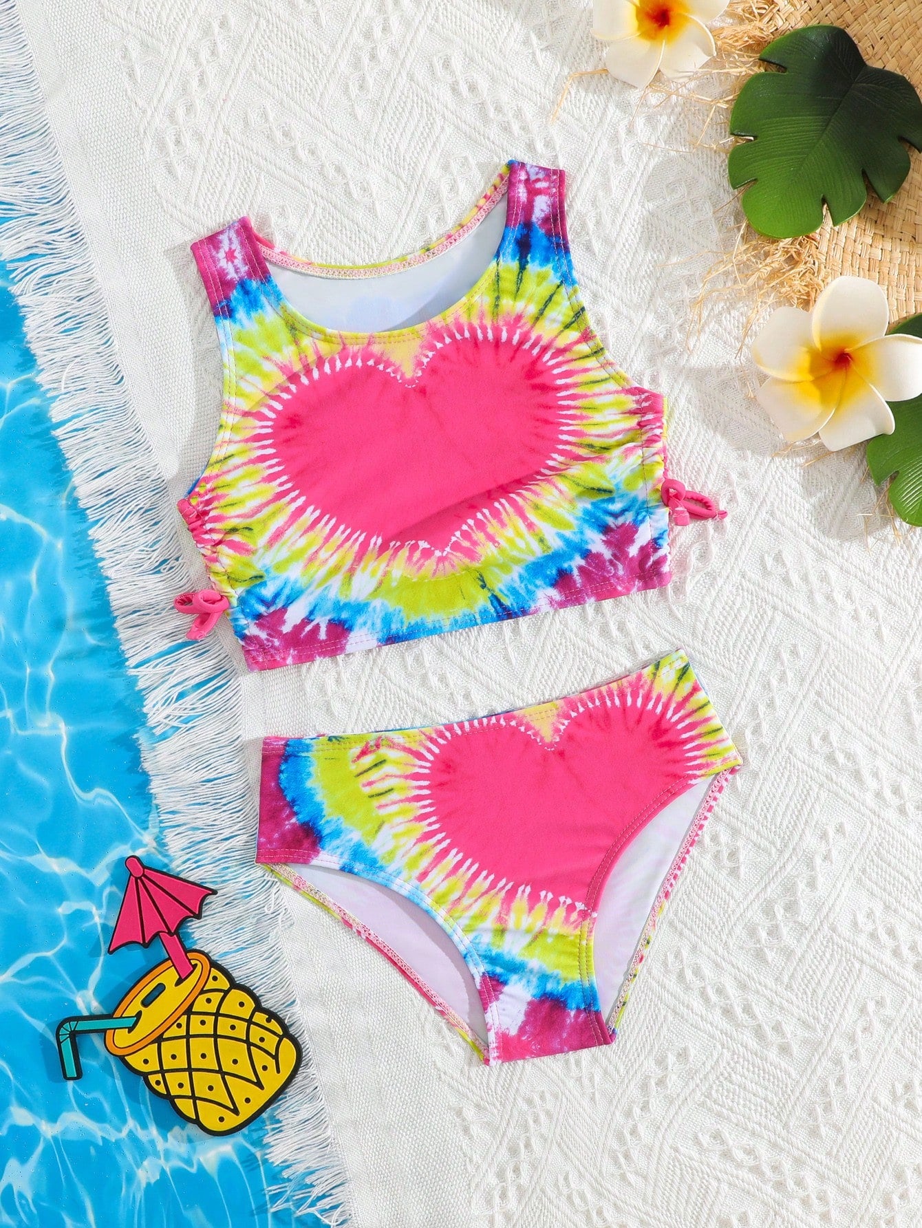 Young Girl'S Tie-Dye Bikini Set, Two-Piece Swimsuit