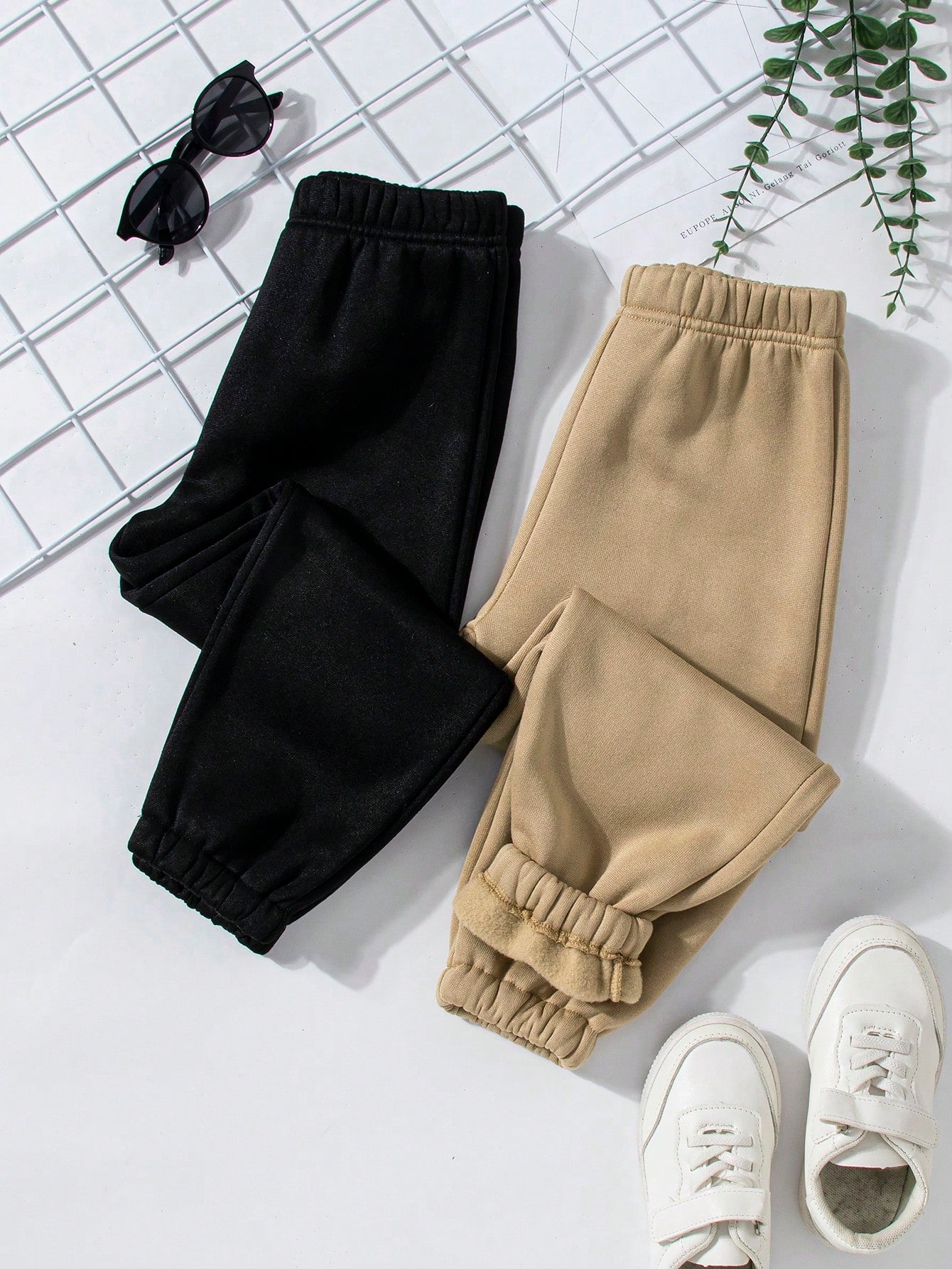 2pcs Young Boy Simple & Comfortable Sweatpants Set, Fall/Winter